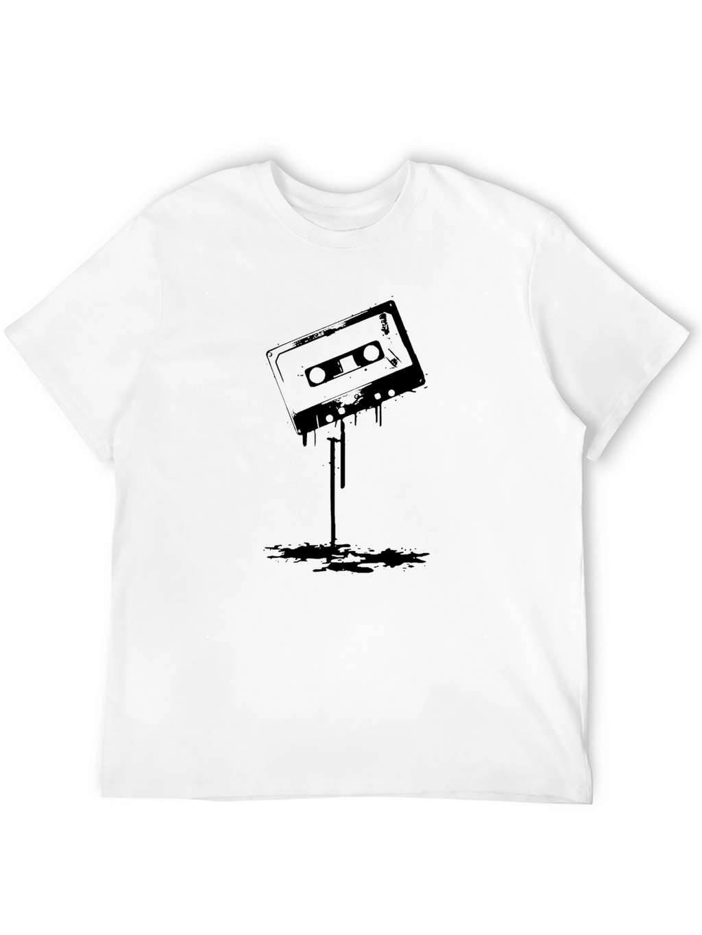 Retro Cassette Tape Graphic Black T-Shirt