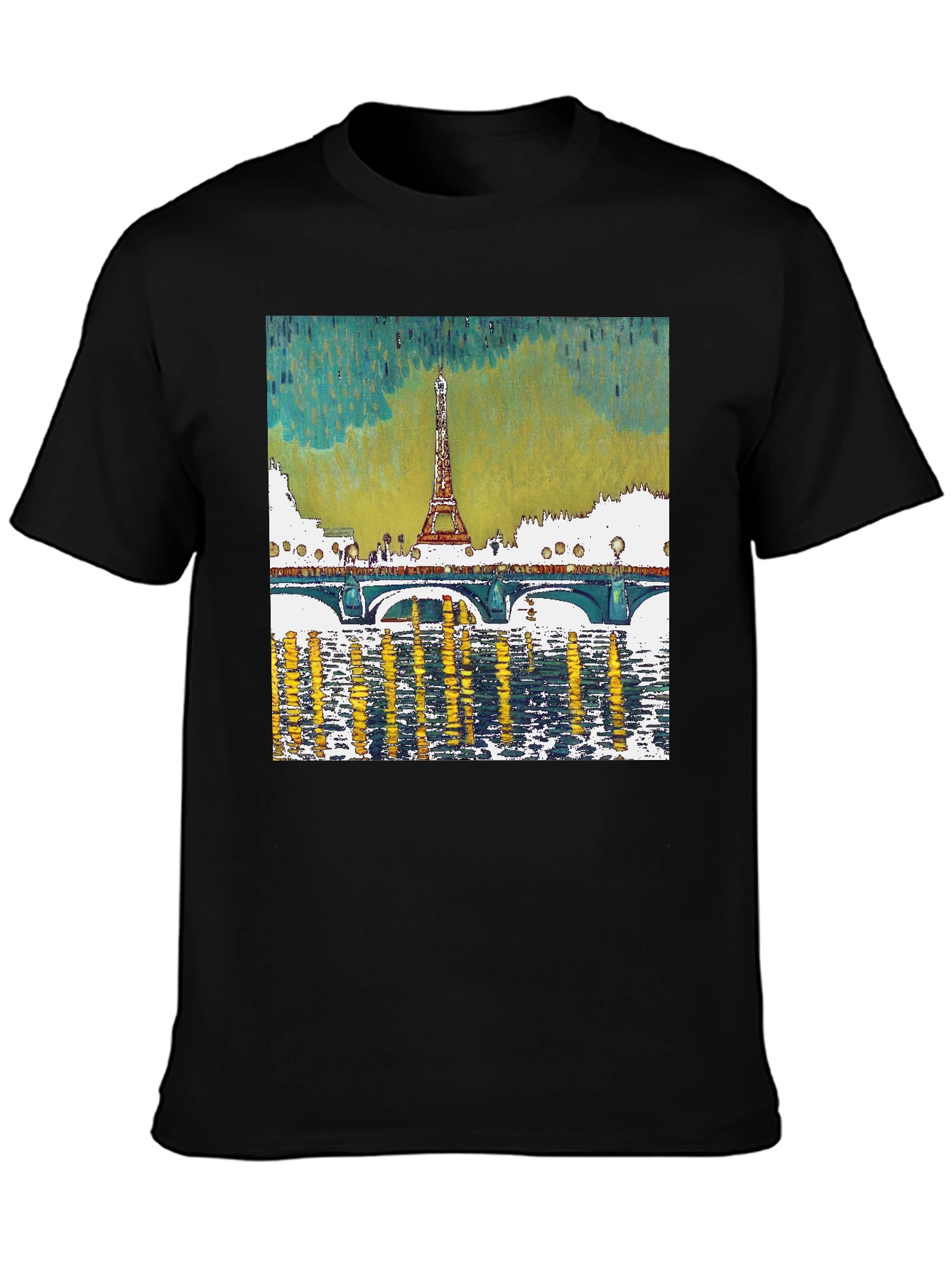 Paris Eiffel Tower Graphic Tee - Black