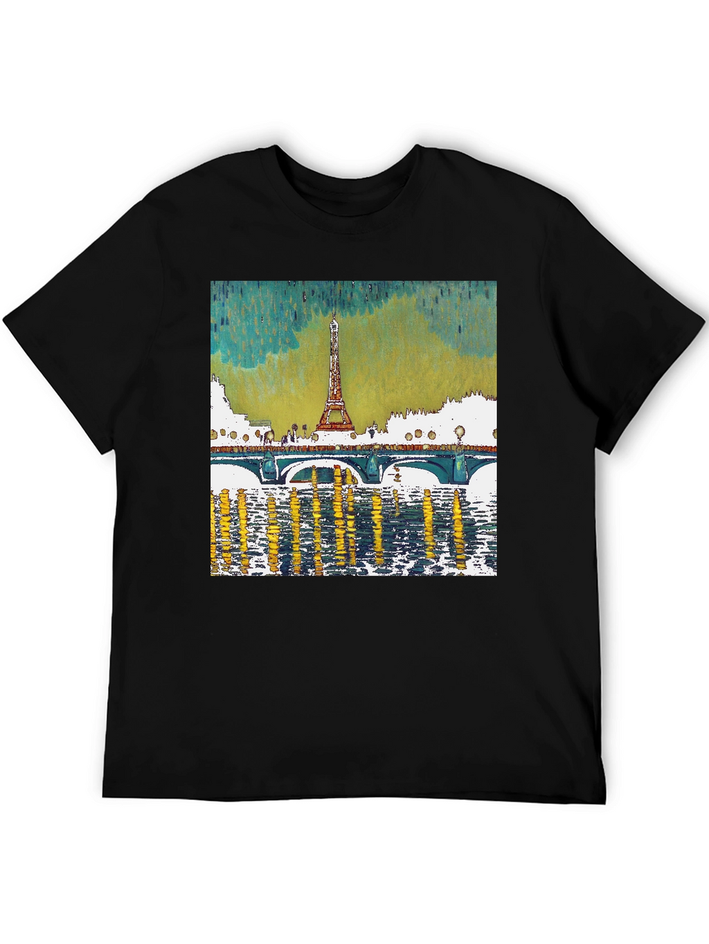 Paris Eiffel Tower Graphic Tee - Black
