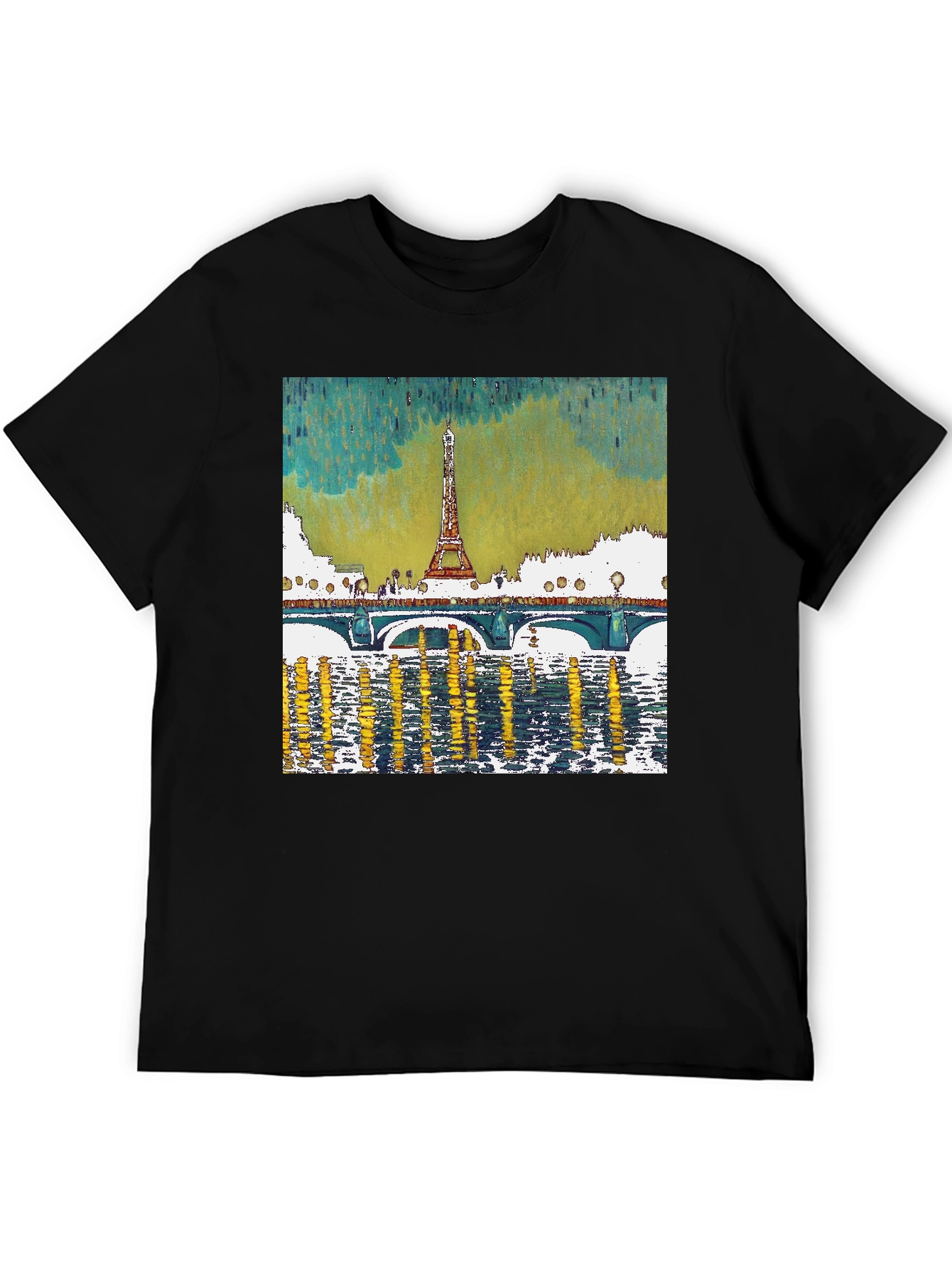 Paris Eiffel Tower Graphic Tee - Black
