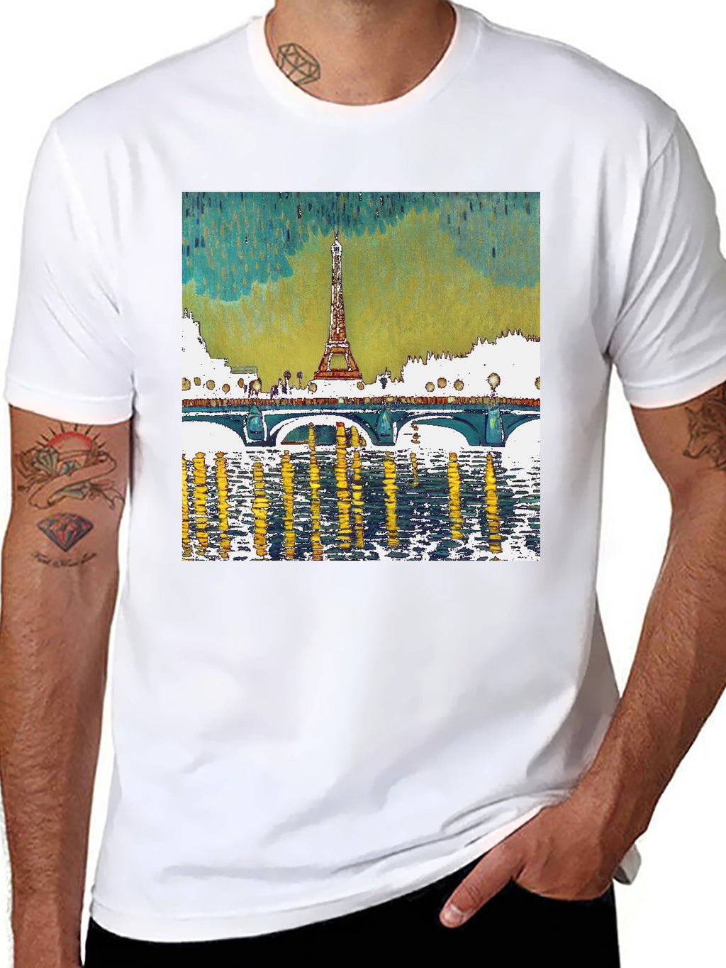 Paris Eiffel Tower Graphic Tee - Black