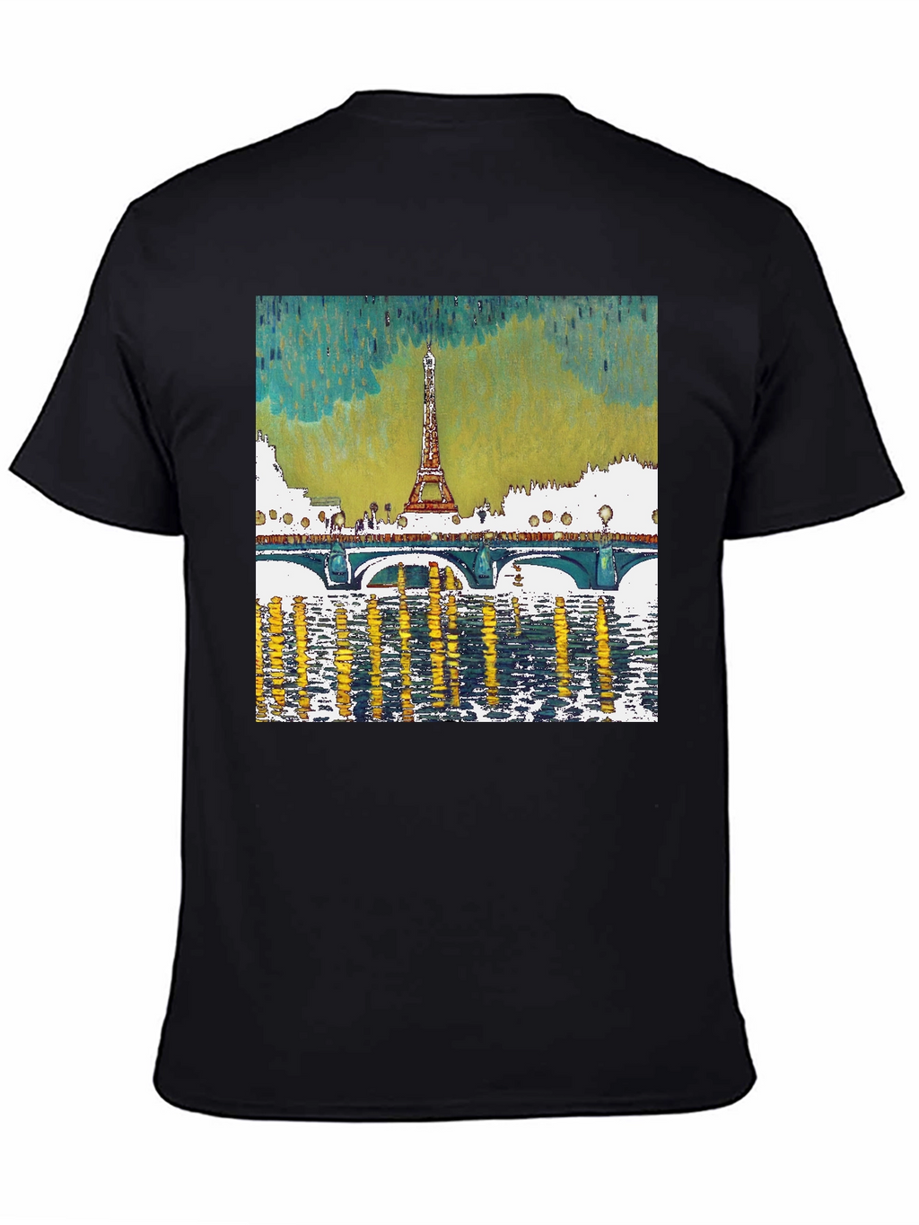 Paris Eiffel Tower Graphic Tee - Black