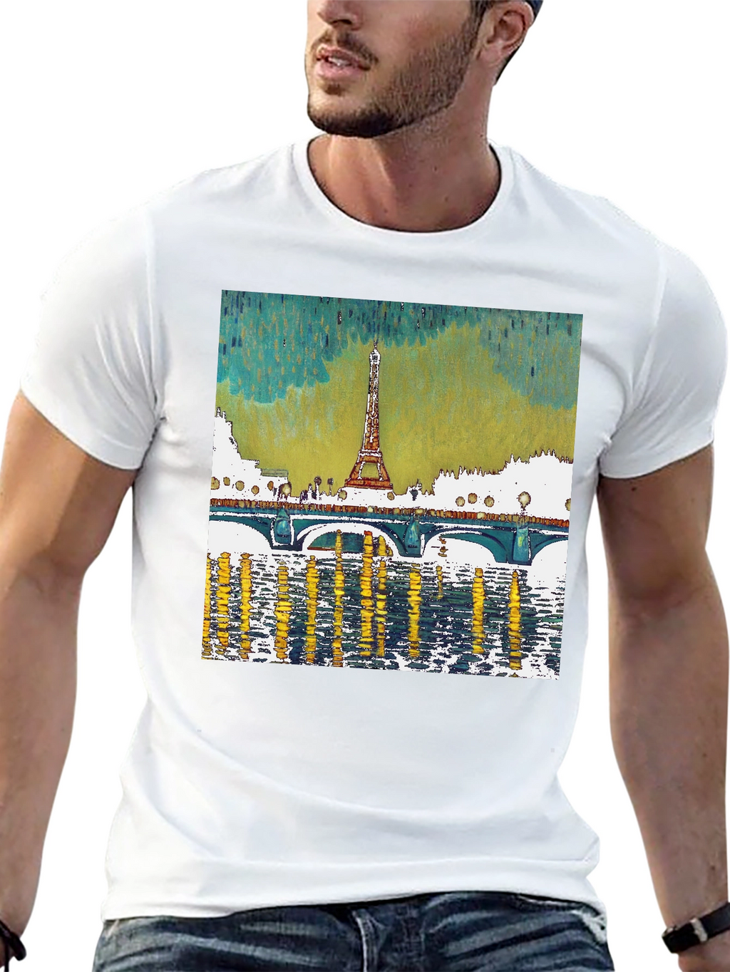 Paris Eiffel Tower Graphic Tee - Black