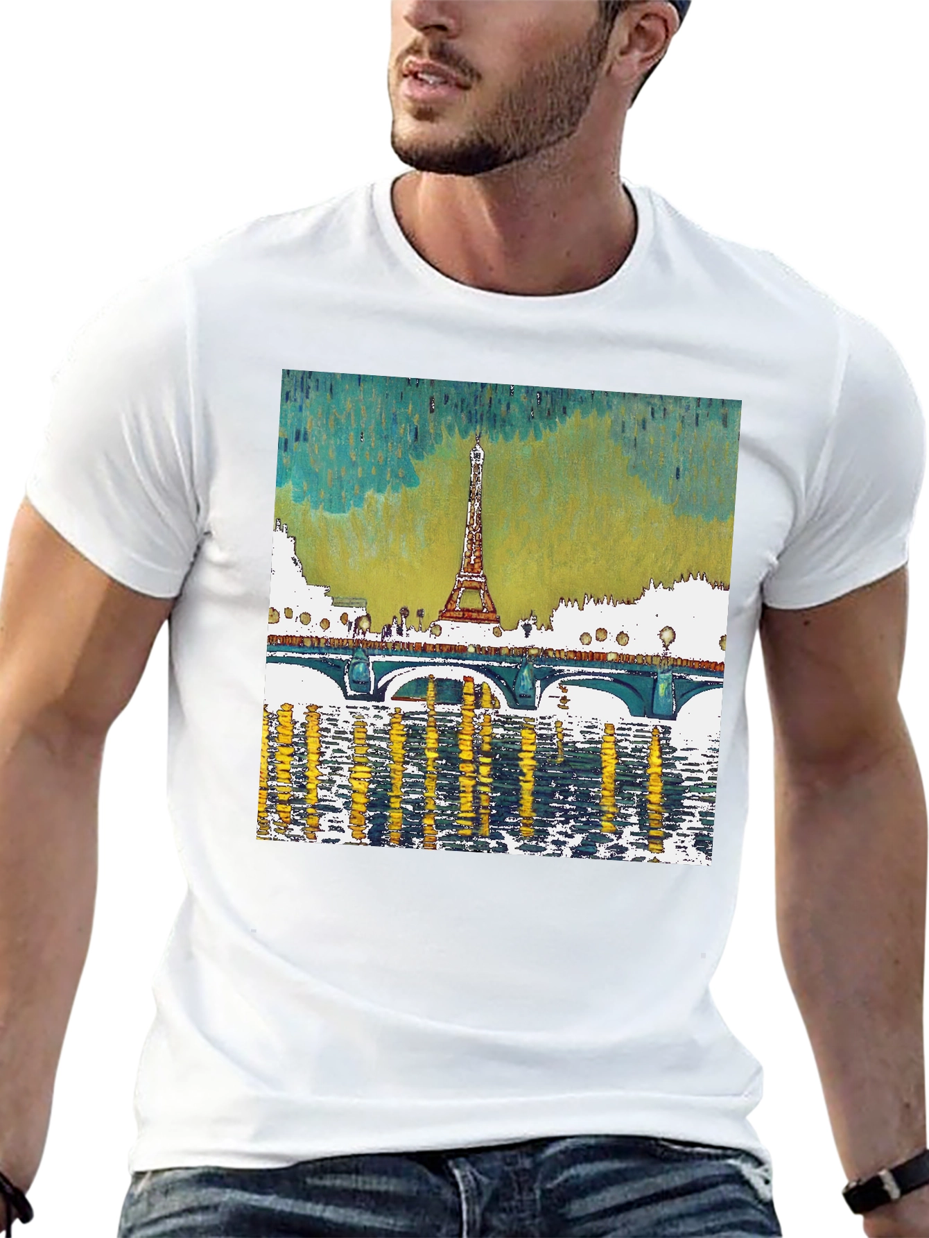 Paris Eiffel Tower Graphic Tee - Black