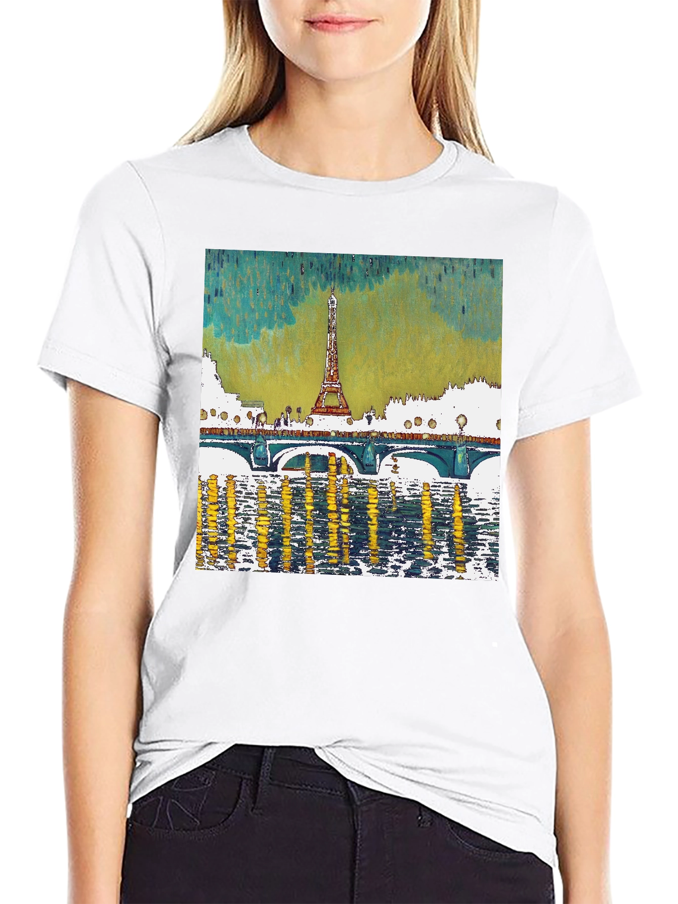 Paris Eiffel Tower Graphic Tee - Black