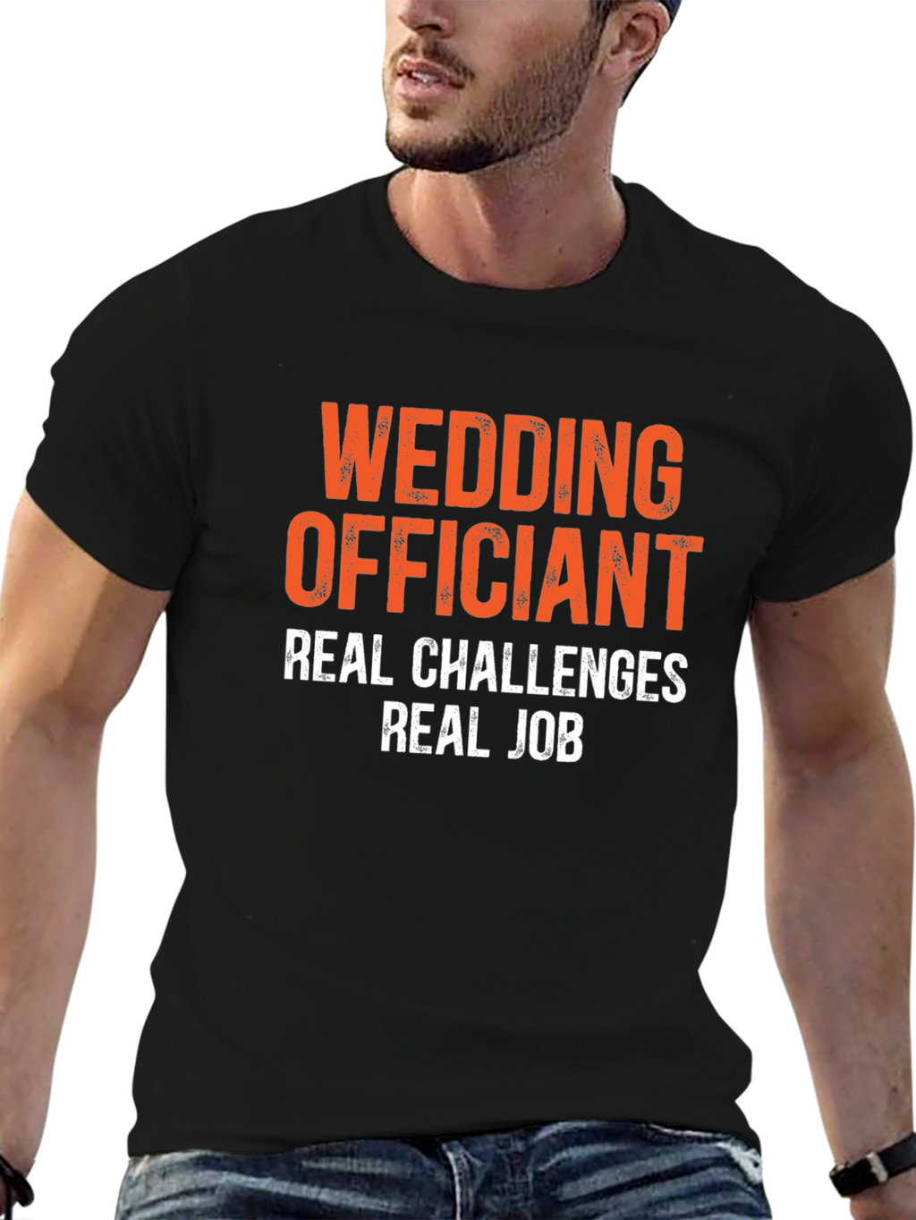 Wedding Officiant T-Shirt - Real Challenges Real Job