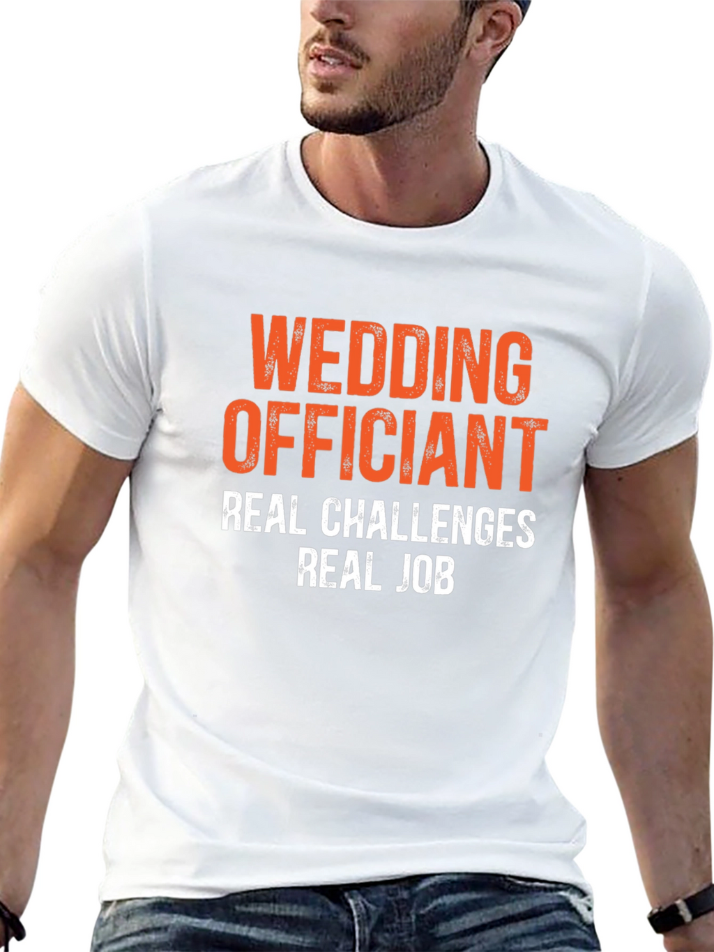 Wedding Officiant T-Shirt - Real Challenges Real Job