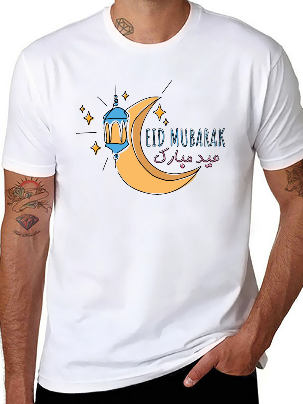 Eid Mubarak Graphic T-Shirt - Black