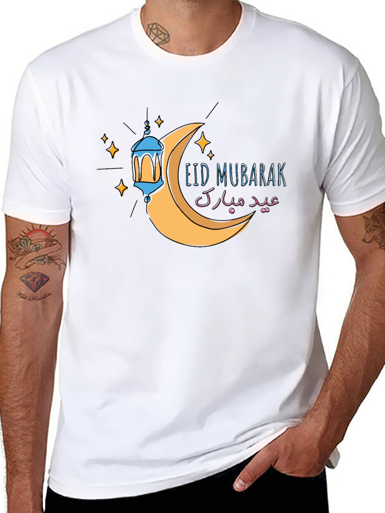 Eid Mubarak Graphic T-Shirt - Black