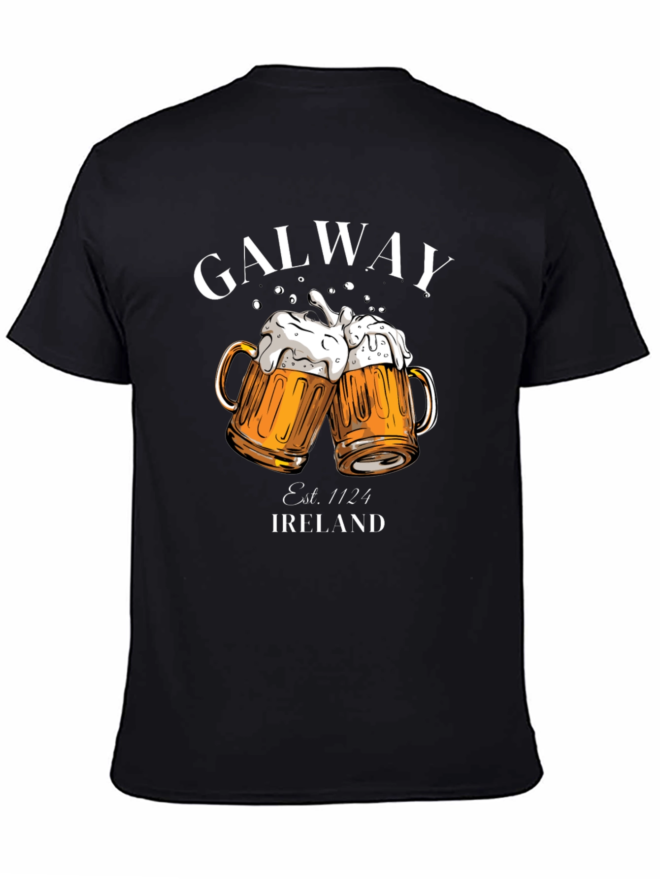 Galway Ireland Beer T-Shirt - Est. 1124 - Black Tee