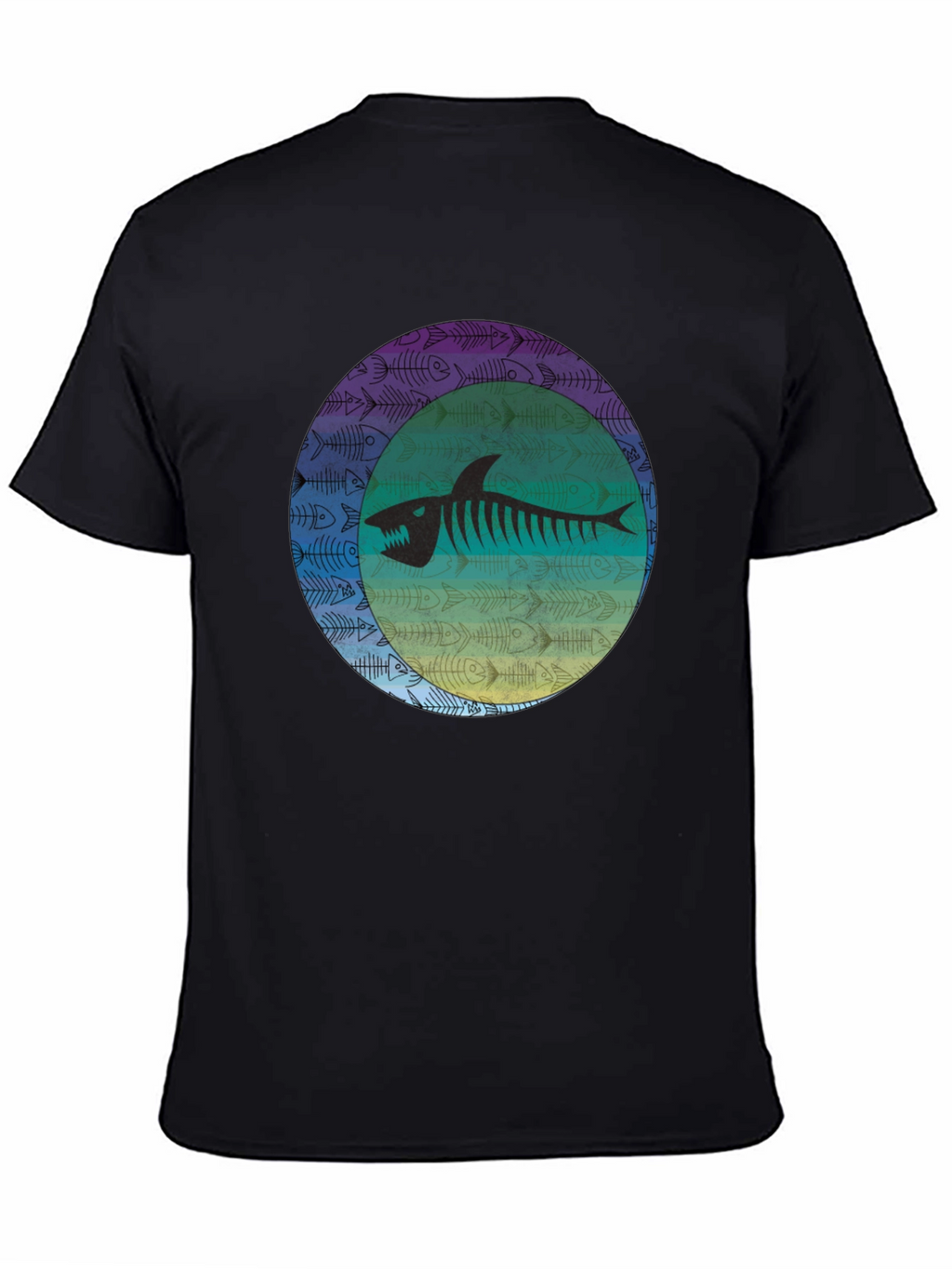 Shark Skeleton Graphic Tee - Black