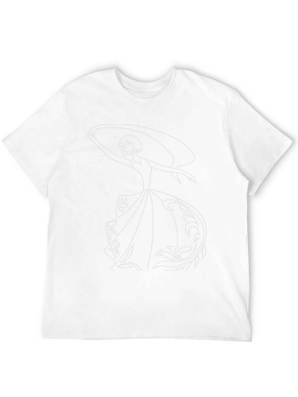 Elegant Woman Graphic Tee - Black Cotton T-Shirt