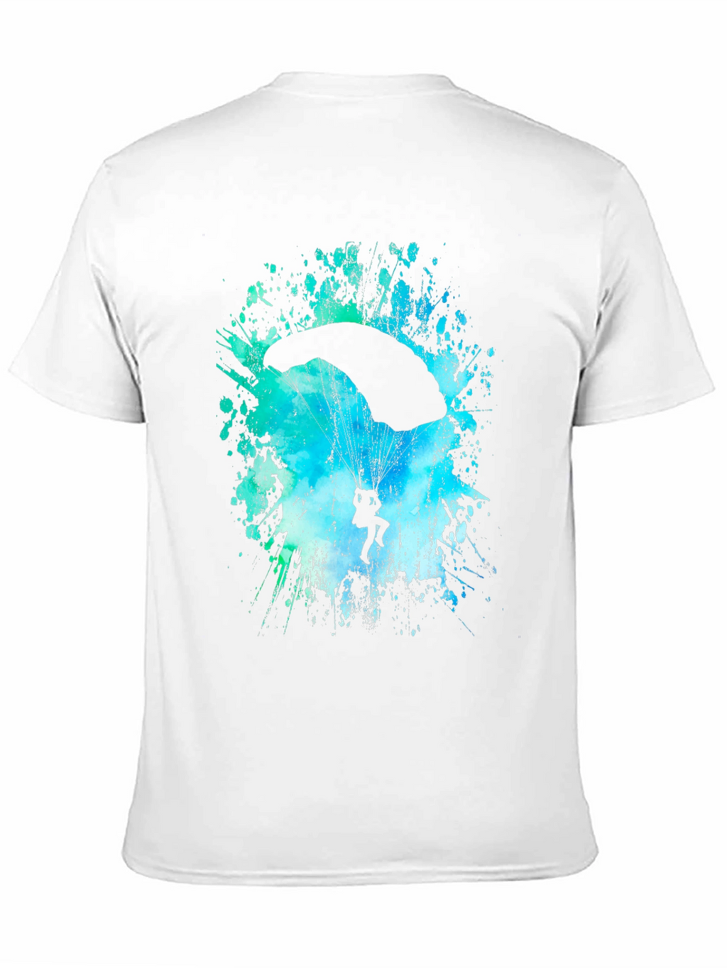Skydiving Parachute Silhouette Graphic Print T-Shirt