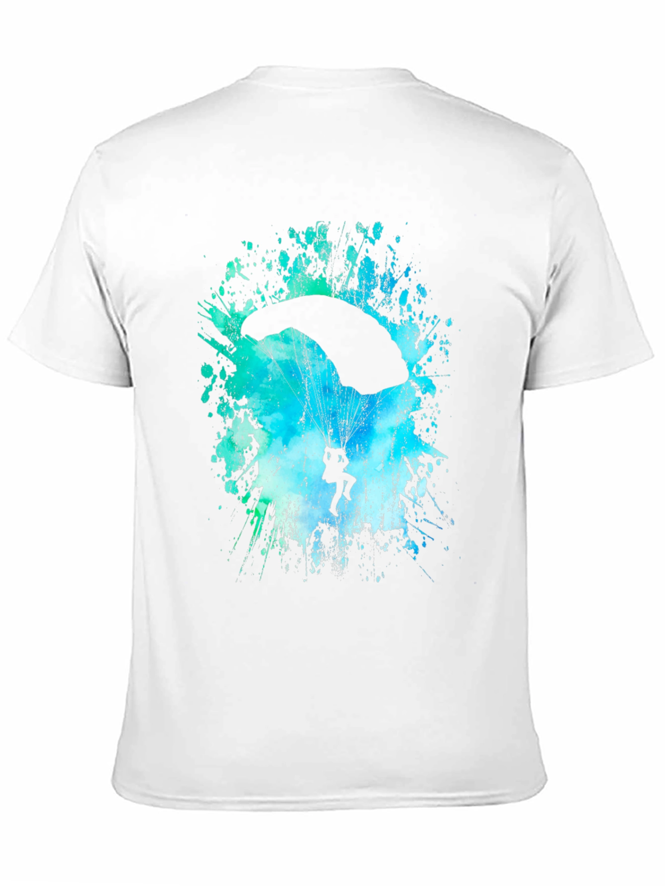 Skydiving Parachute Silhouette Graphic Print T-Shirt