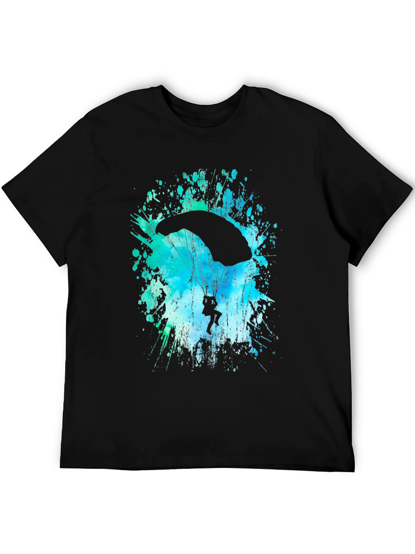 Skydiving Parachute Silhouette Graphic Print T-Shirt
