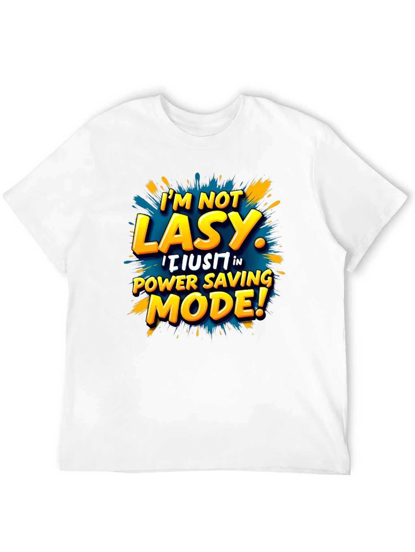 Funny Power Saving Mode T-Shirt - Novelty Lazy Joke Tee
