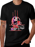 Skull & Mask Graphic Tee - Edgy Design