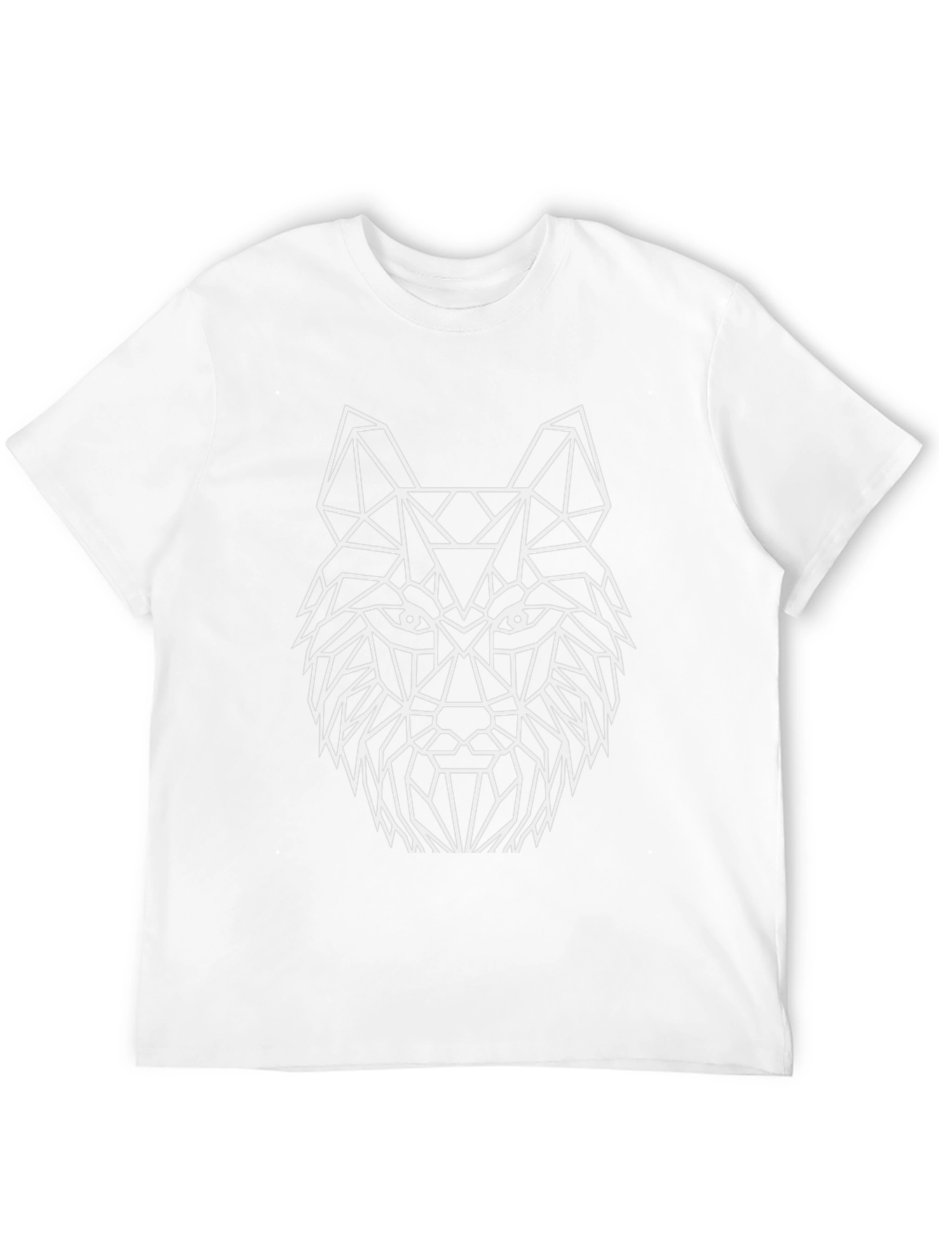 Geometric Wolf Graphic Tee - Black