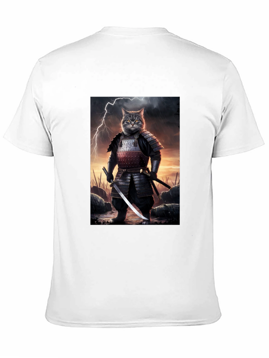 Samurai Cat T-Shirt - Unique Graphic Tee
