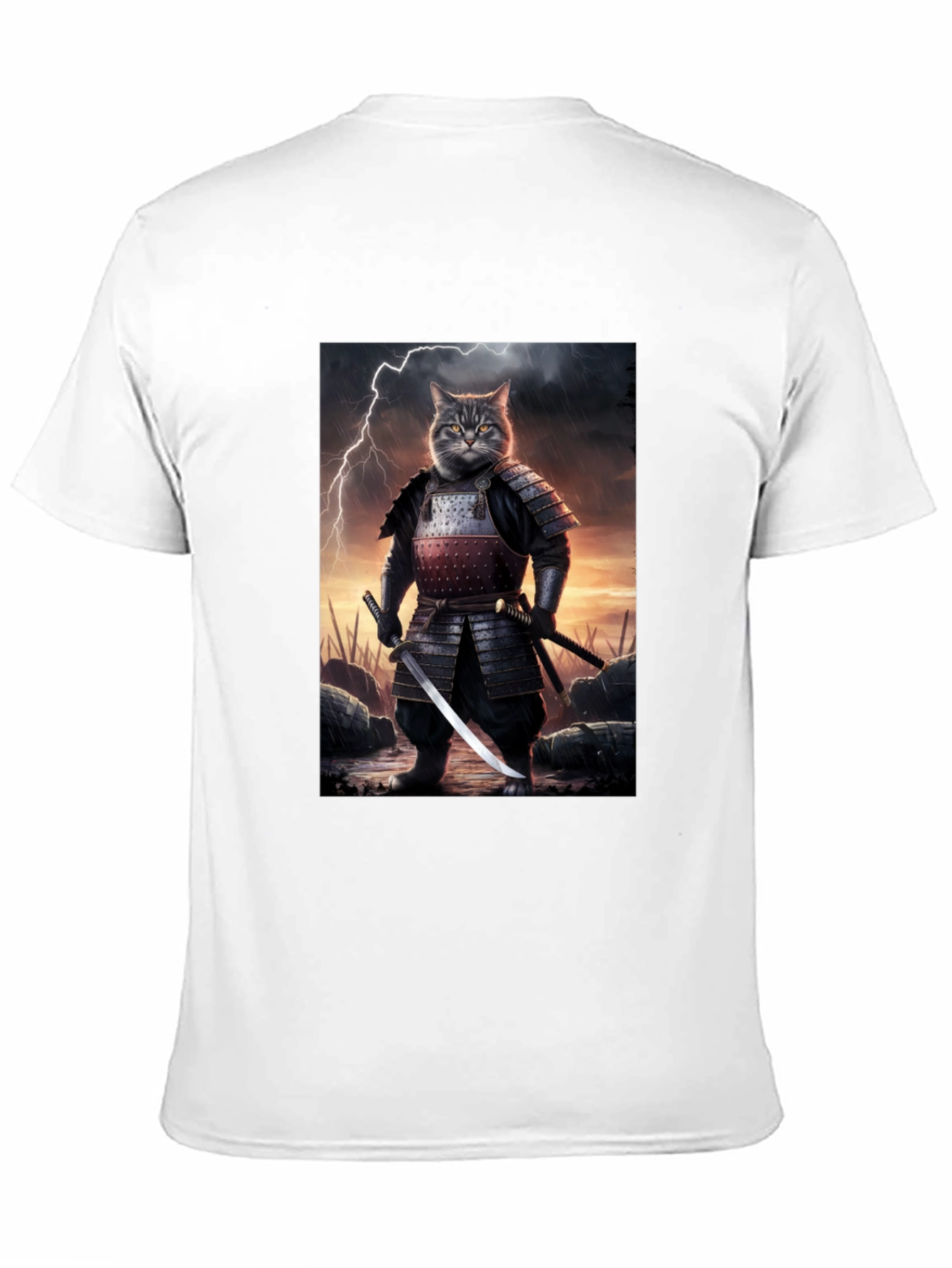 Samurai Cat T-Shirt - Unique Graphic Tee