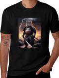 Samurai Cat T-Shirt - Unique Graphic Tee