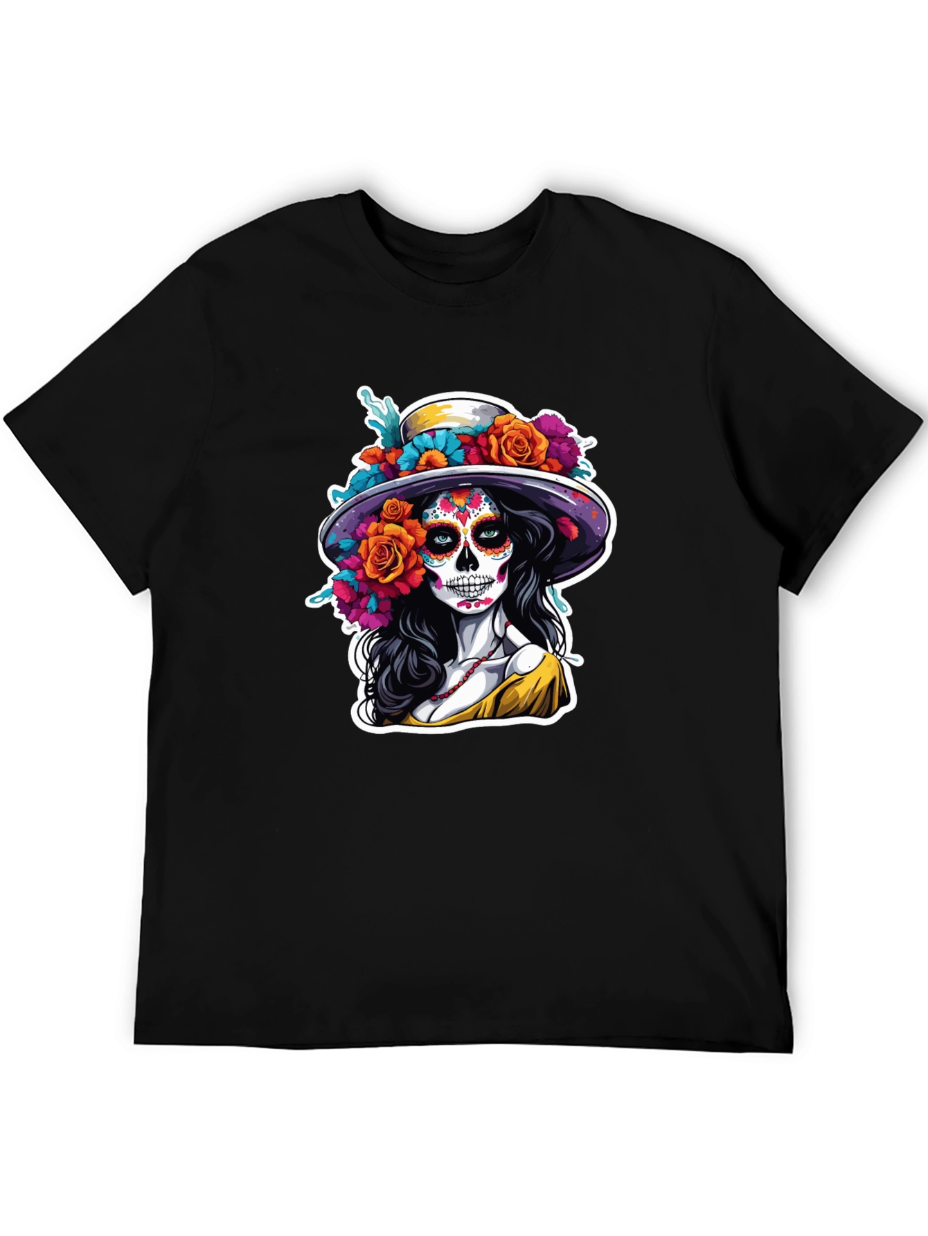 Day of the Dead Sugar Skull T-Shirt - Vibrant Design