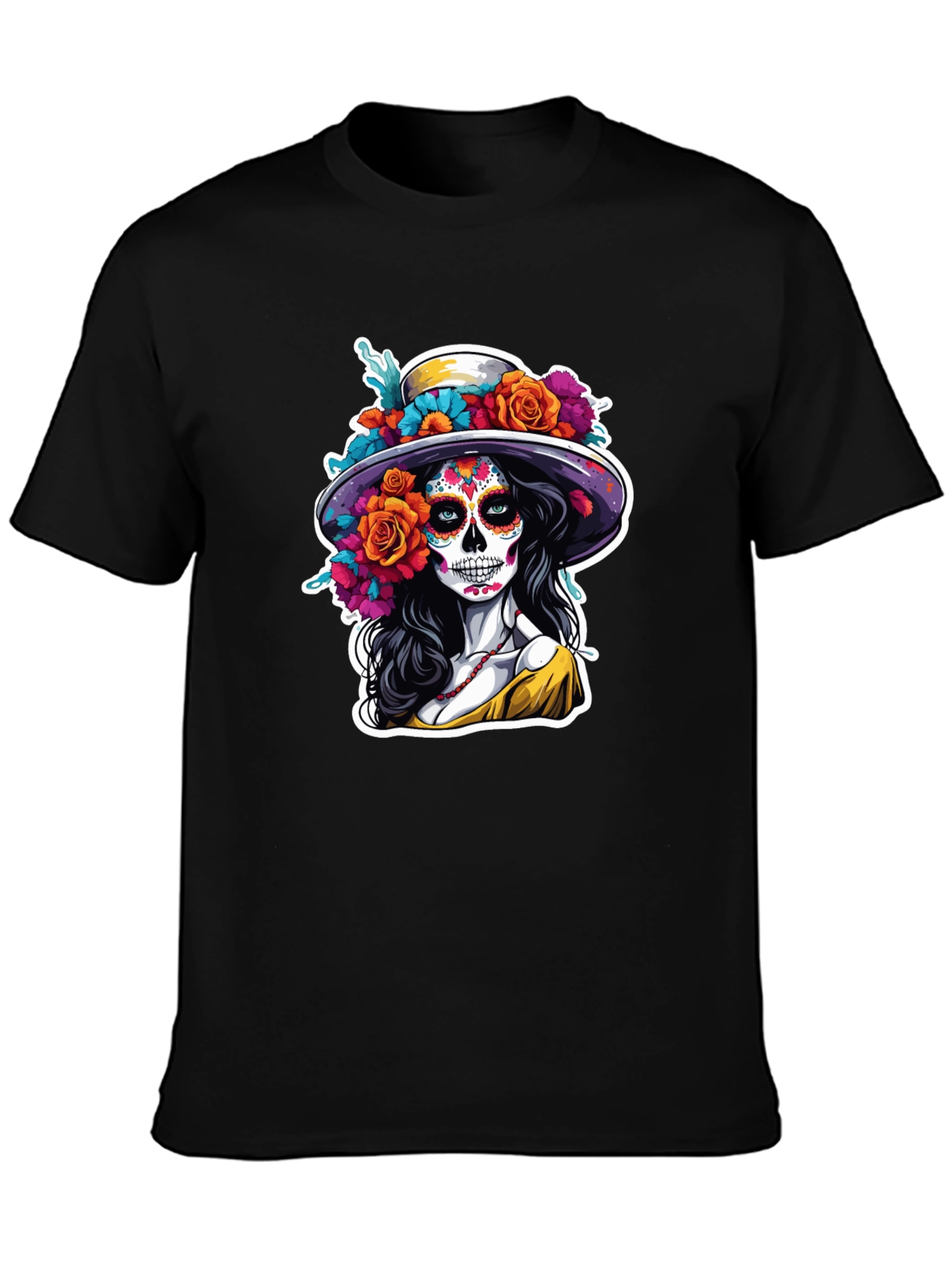 Day of the Dead Sugar Skull T-Shirt - Vibrant Design