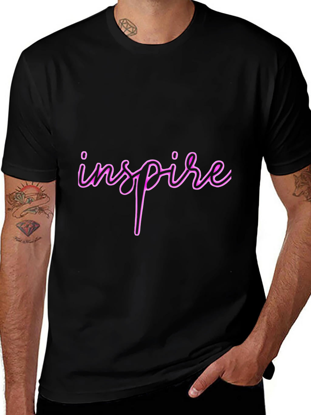 Inspire Black T-Shirt - Stylish & Comfortable