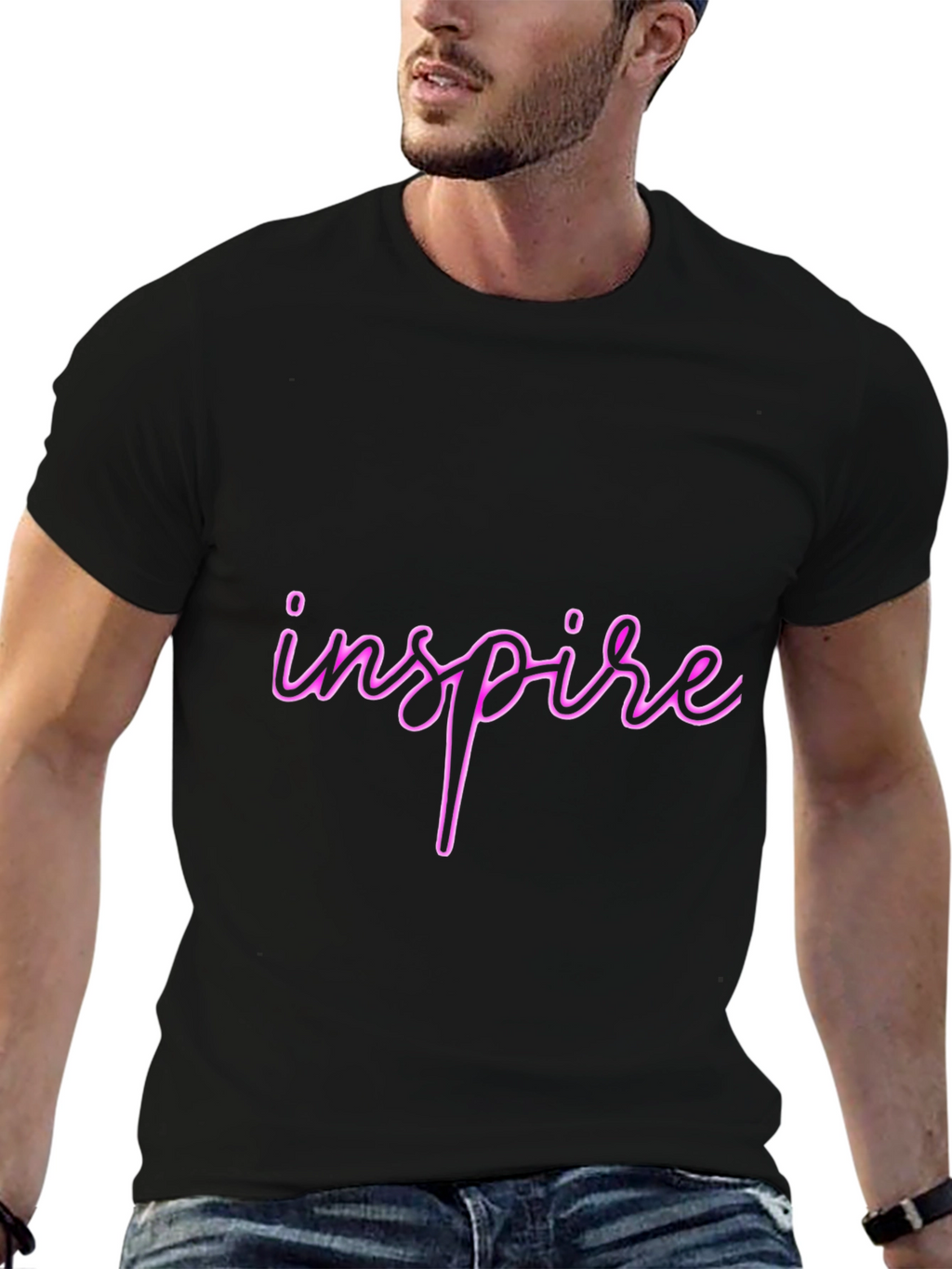 Inspire Black T-Shirt - Stylish & Comfortable