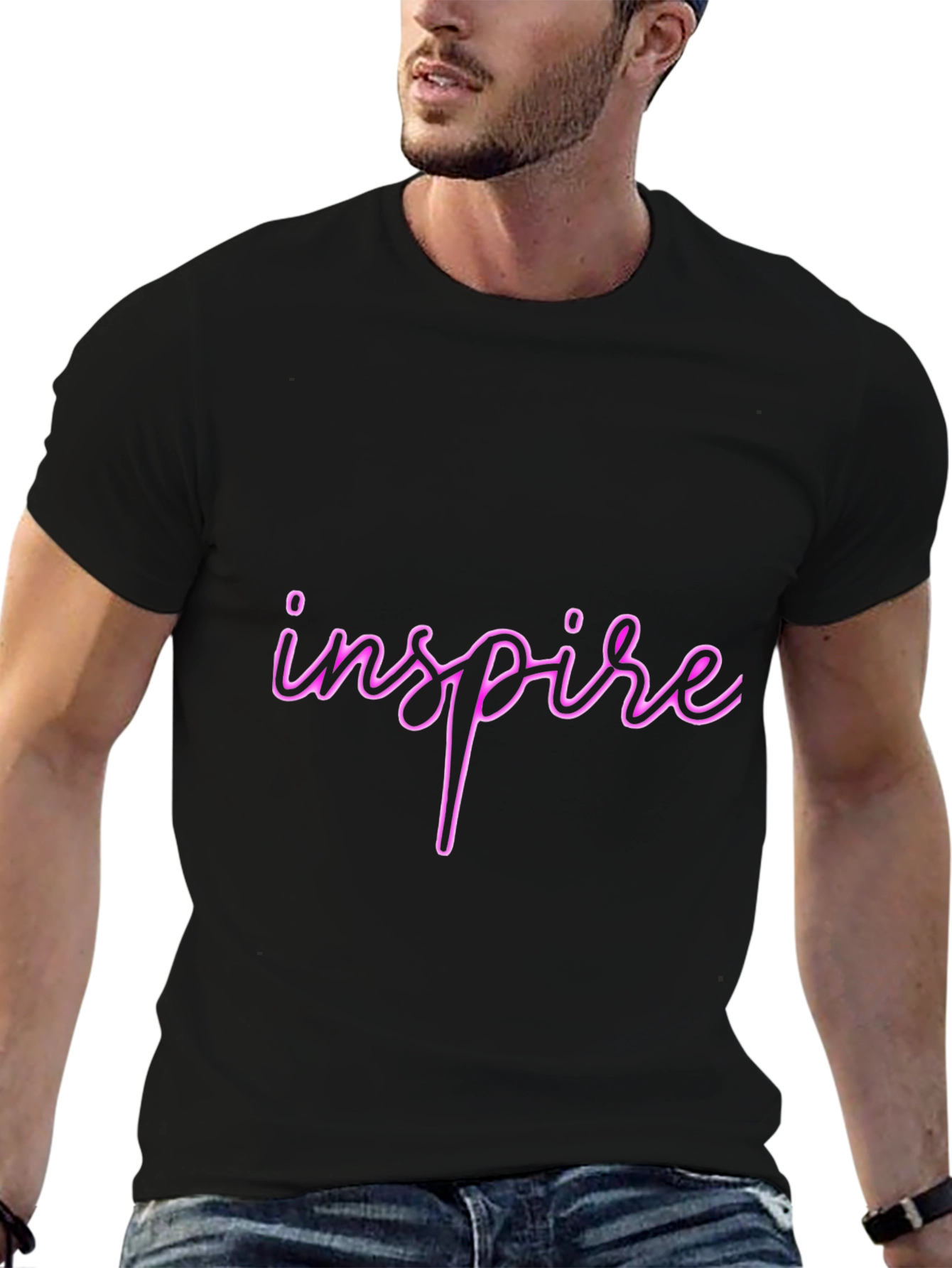 Inspire Black T-Shirt - Stylish & Comfortable