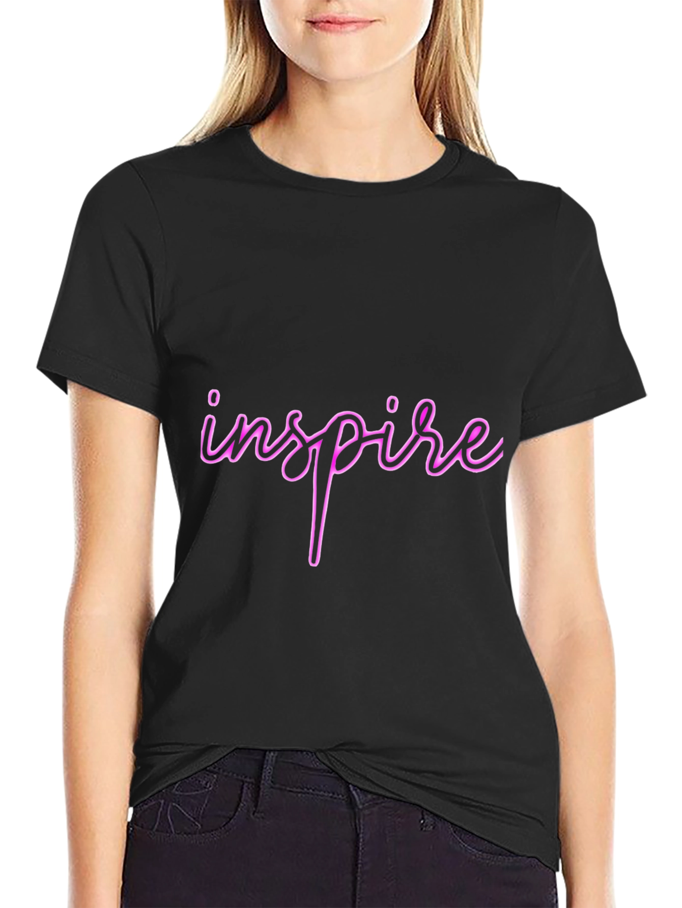 Inspire Black T-Shirt - Stylish & Comfortable