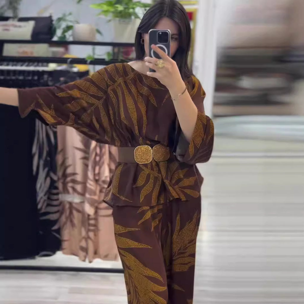 Commuting temperament top and pants two-piece set