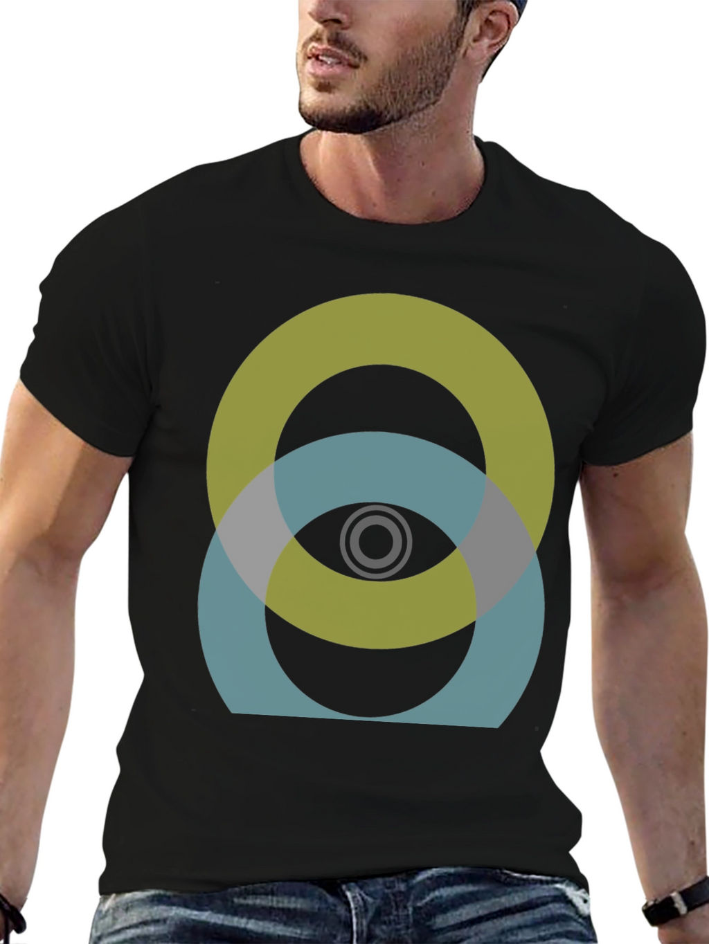Abstract Circles Graphic Tee - Modern Design