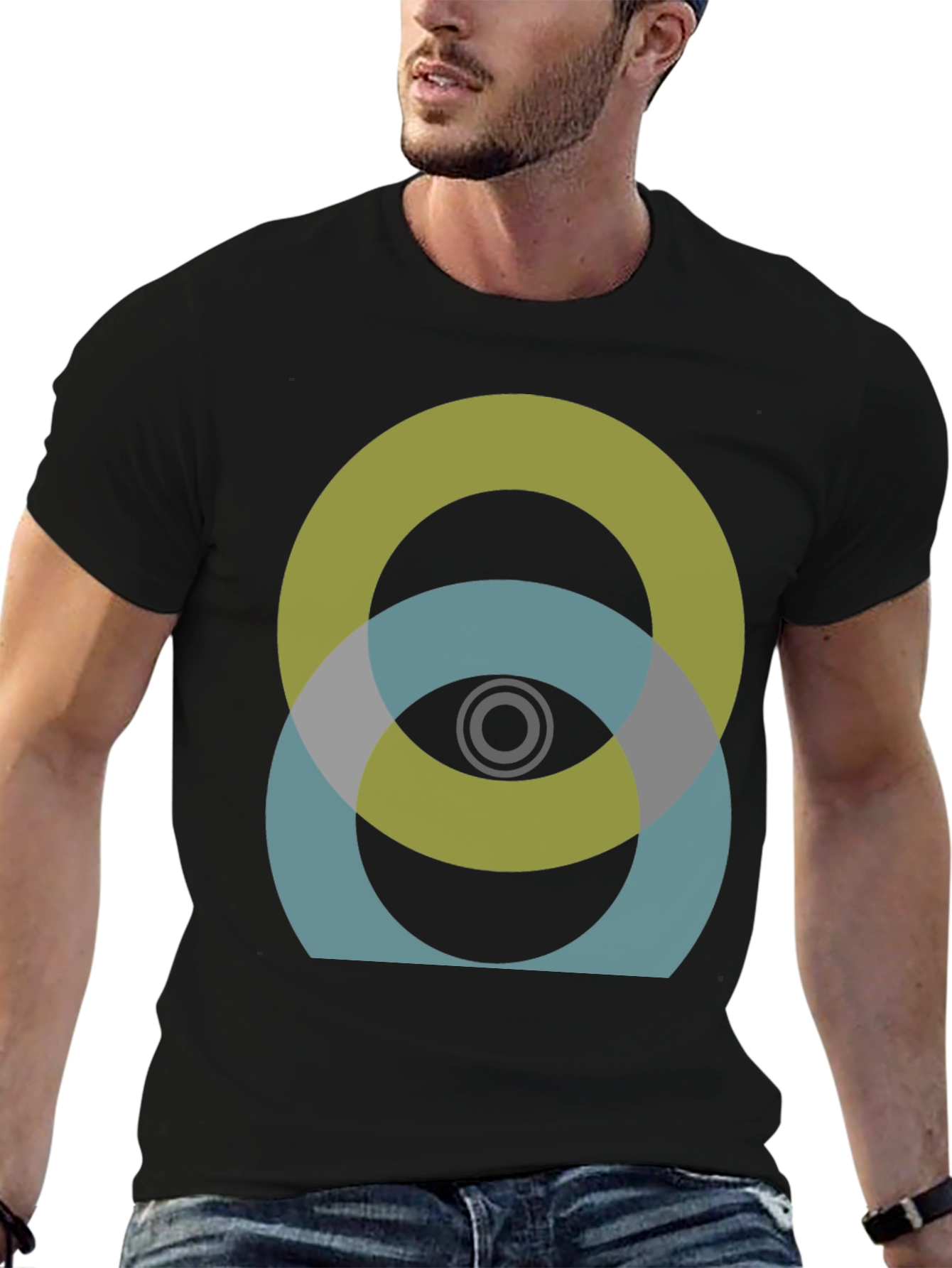 Abstract Circles Graphic Tee - Modern Design