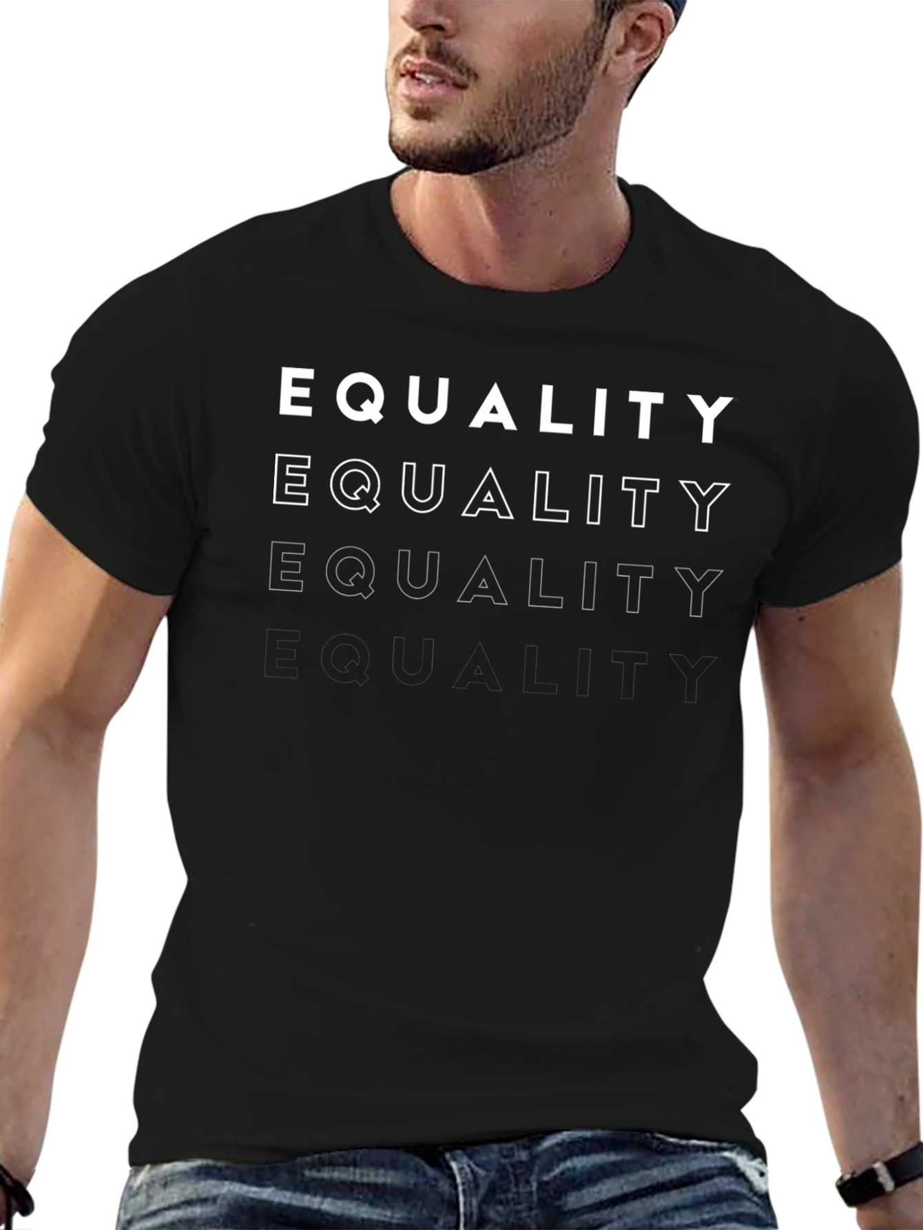 Equality Graphic Tee - Black Cotton Shirt