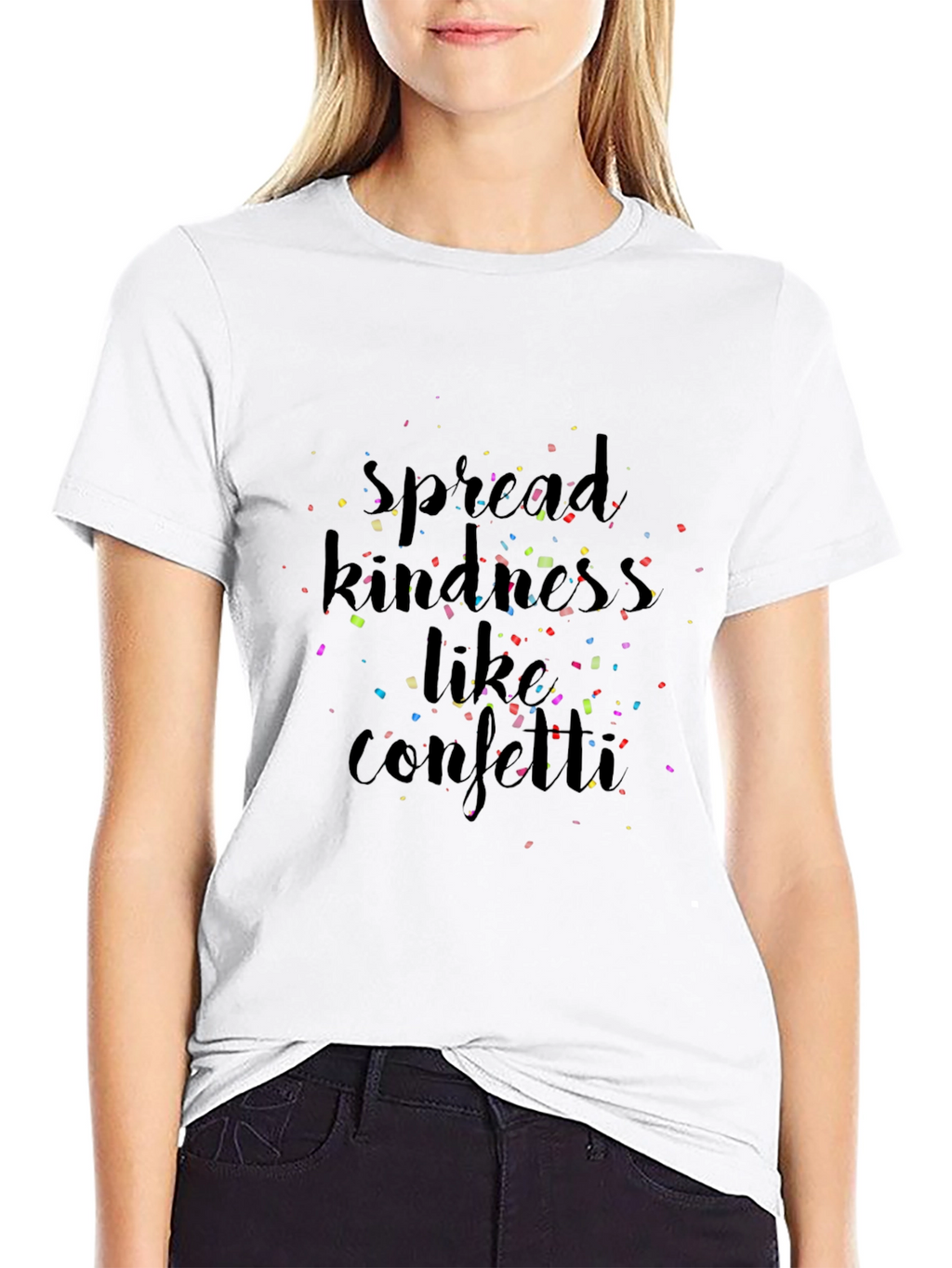 Spread Kindness Like Confetti Black T-Shirt