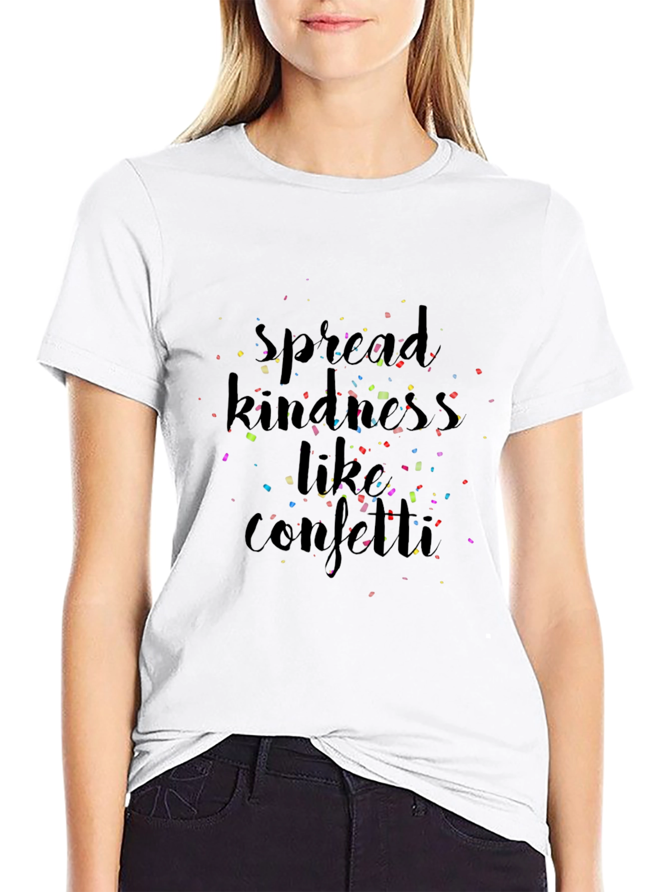 Spread Kindness Like Confetti Black T-Shirt
