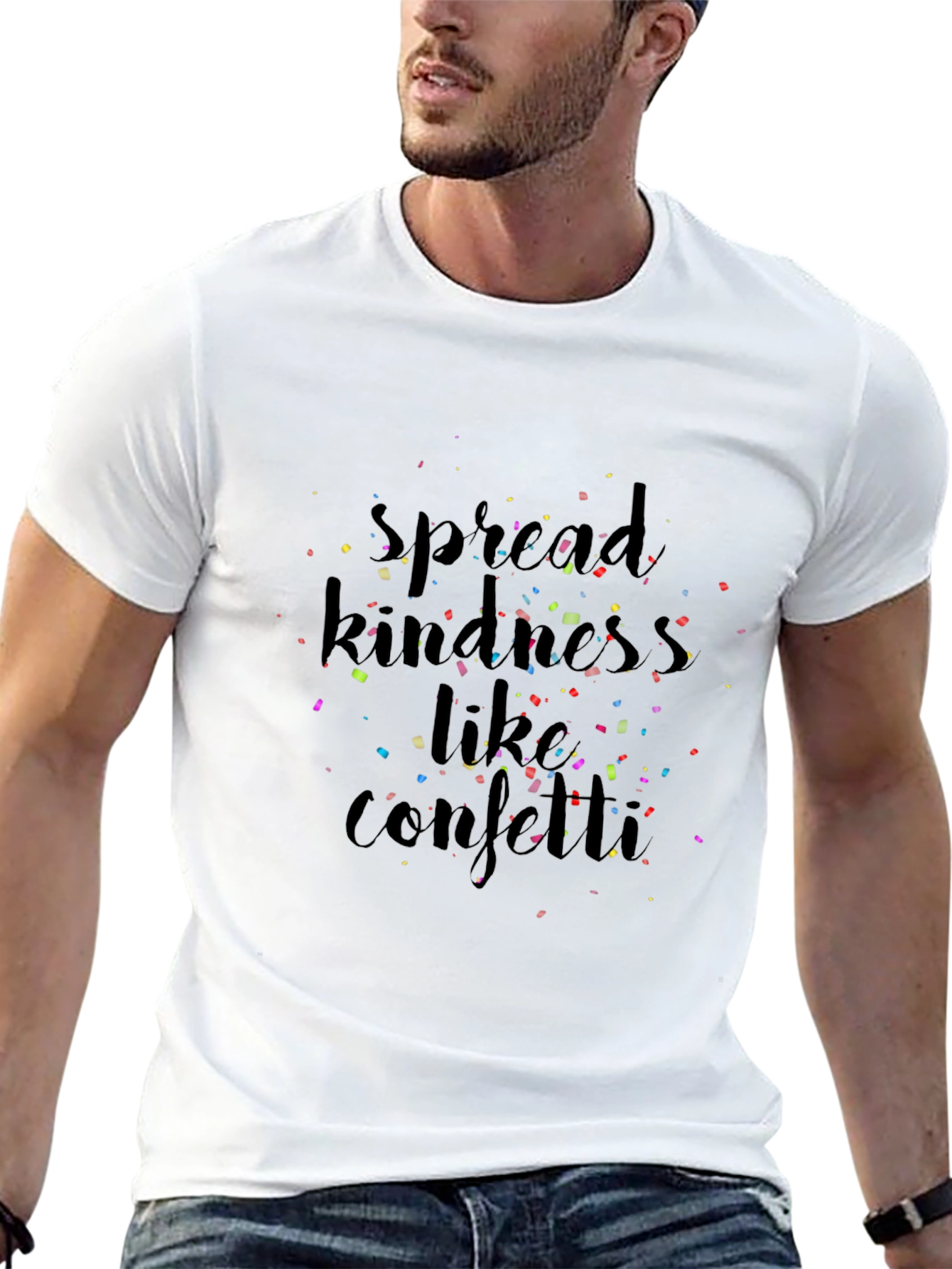 Spread Kindness Like Confetti Black T-Shirt
