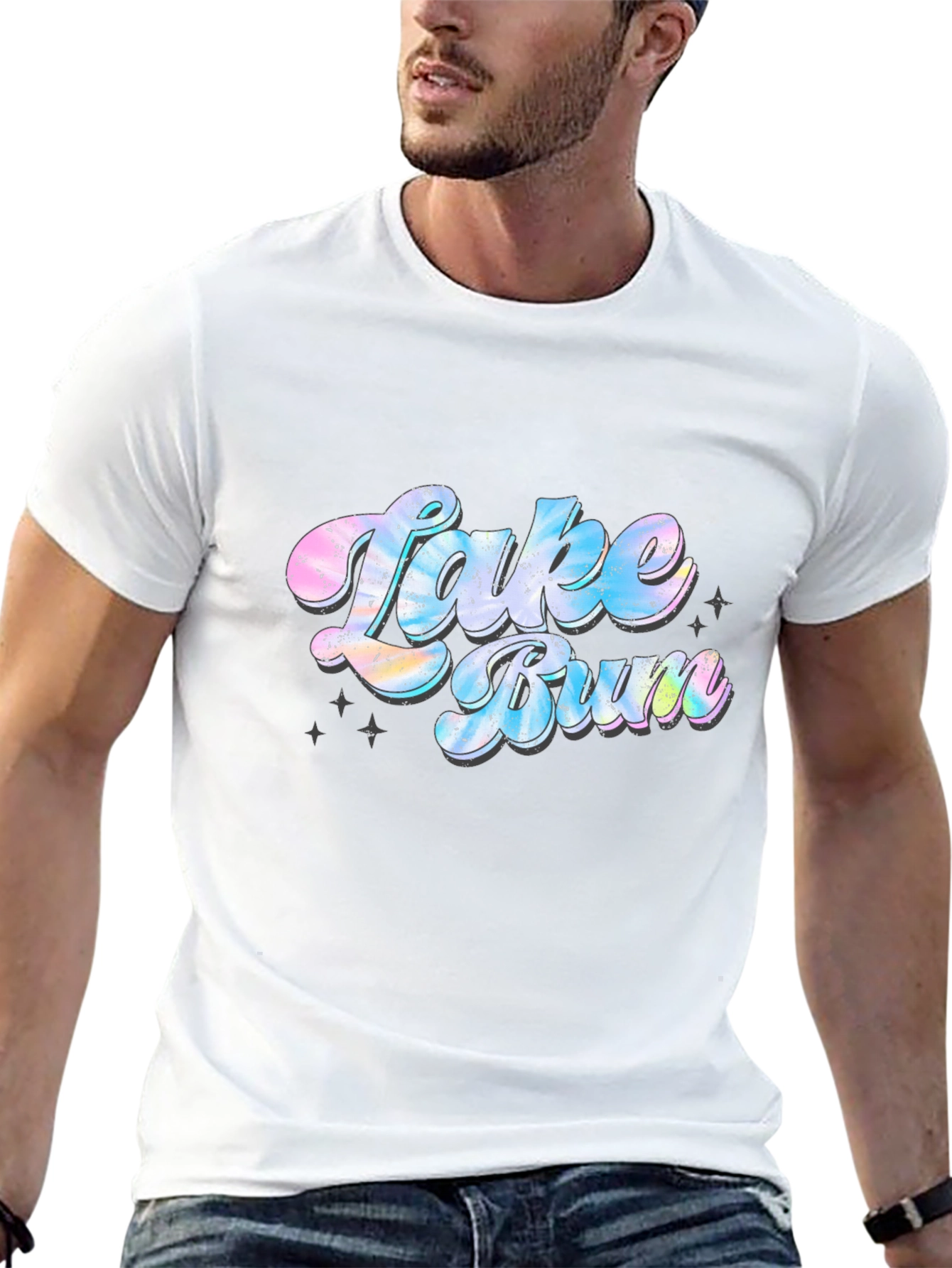 Lake Bum Graphic Tee - Soft Black Cotton T-Shirt