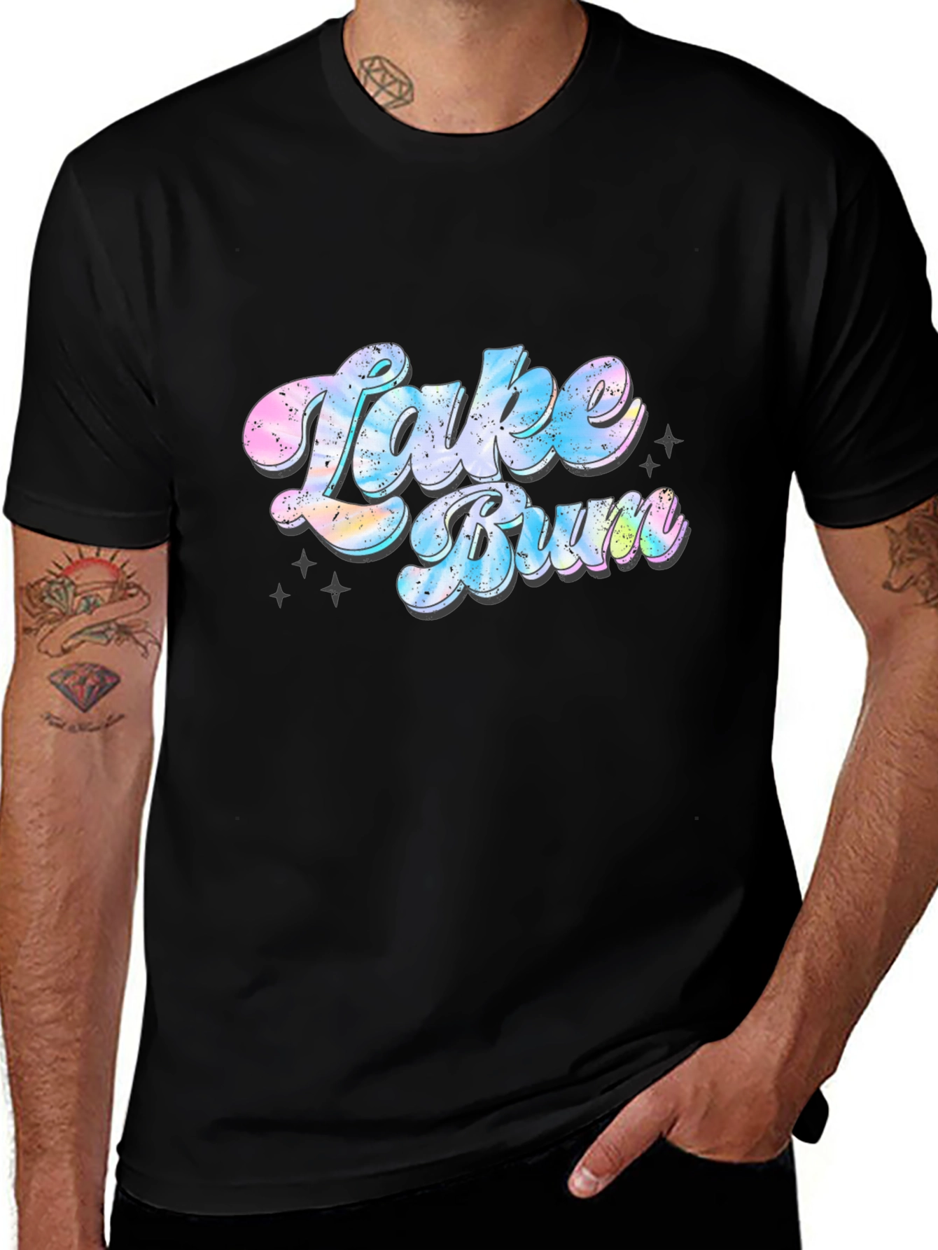 Lake Bum Graphic Tee - Soft Black Cotton T-Shirt