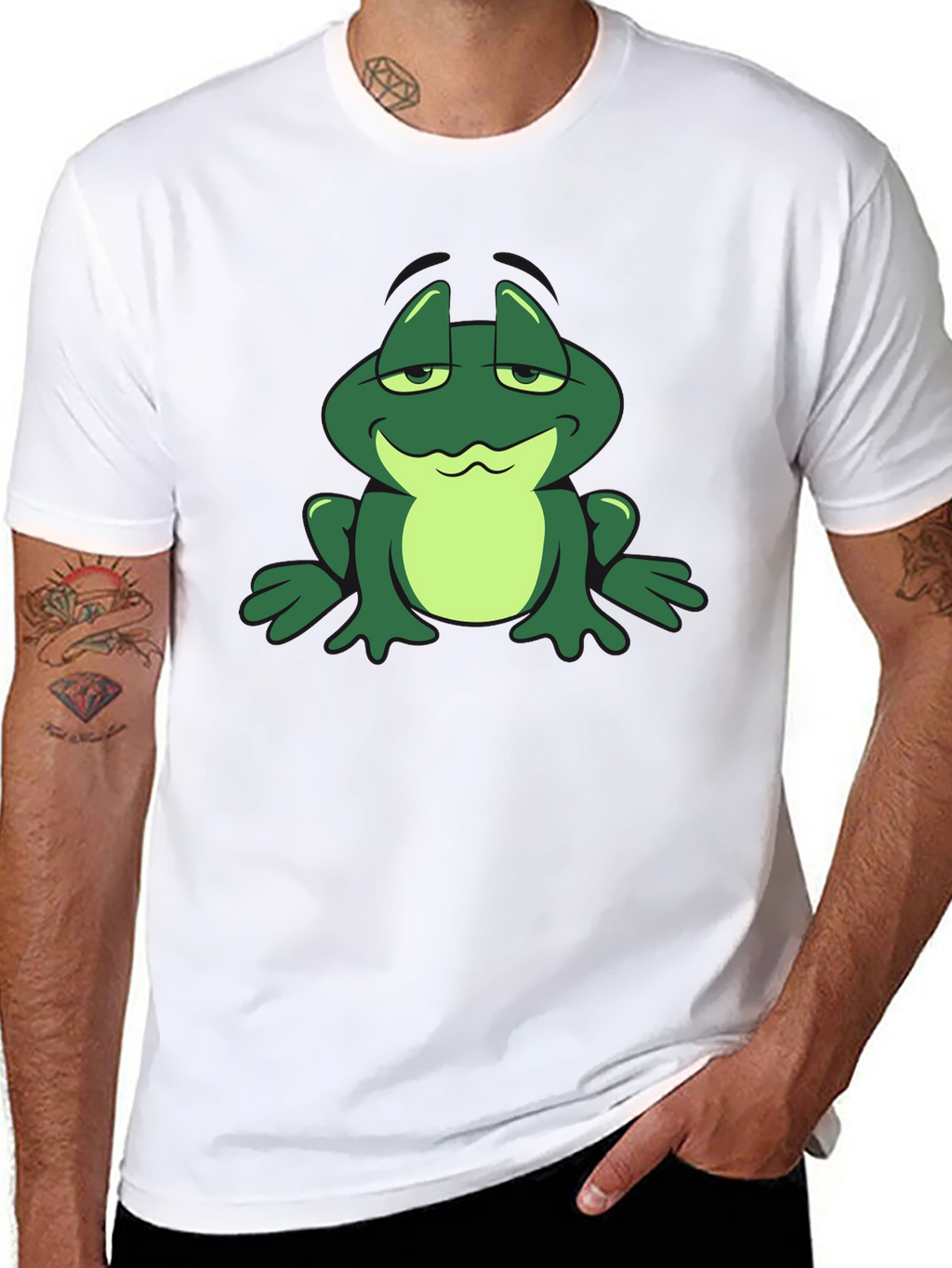 Cartoon Frog Graphic T-Shirt - Cool Casual Tee