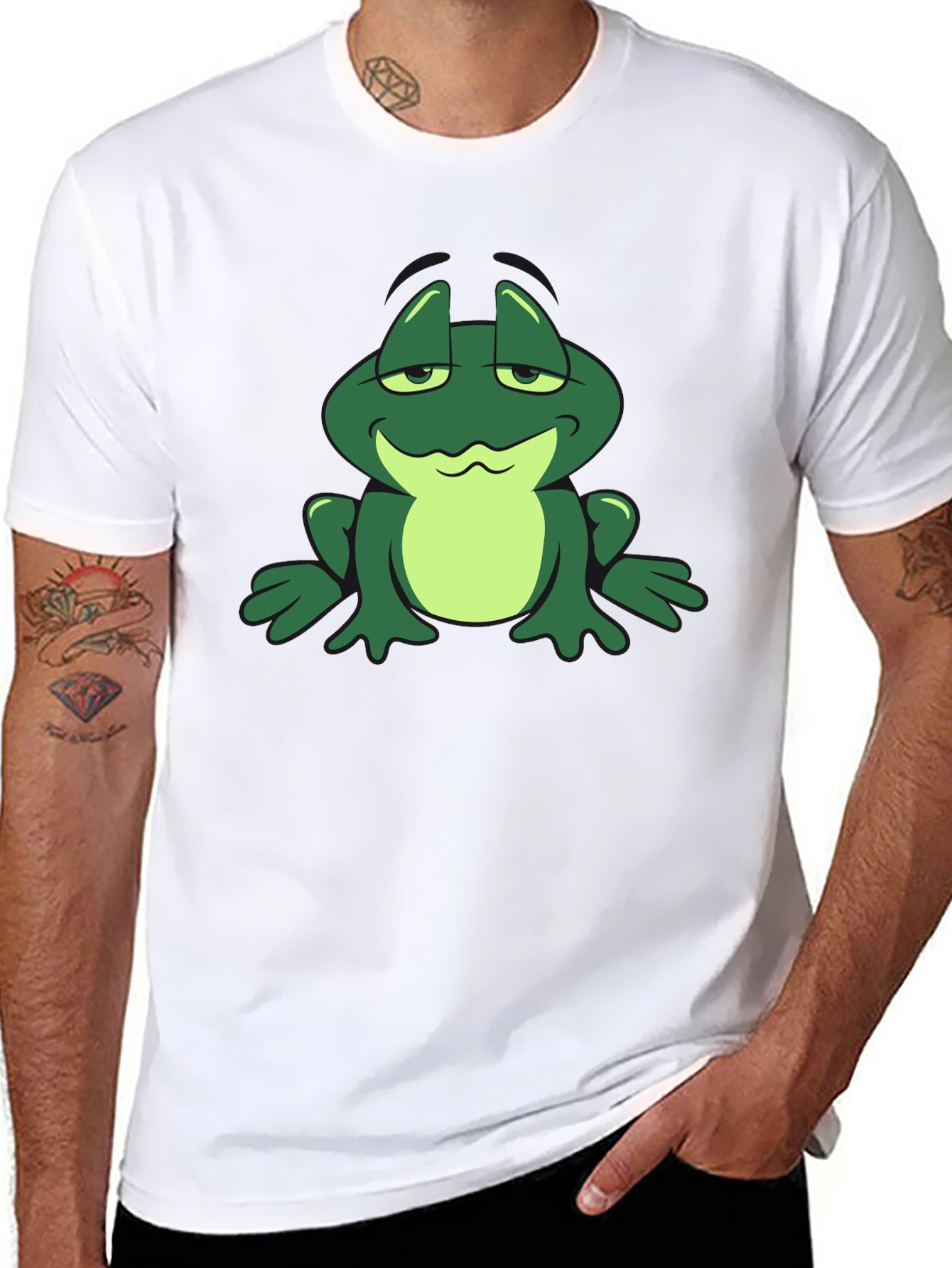 Cartoon Frog Graphic T-Shirt - Cool Casual Tee