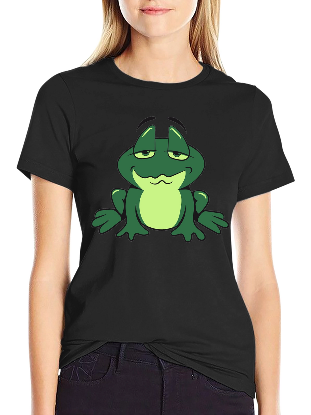 Cartoon Frog Graphic T-Shirt - Cool Casual Tee