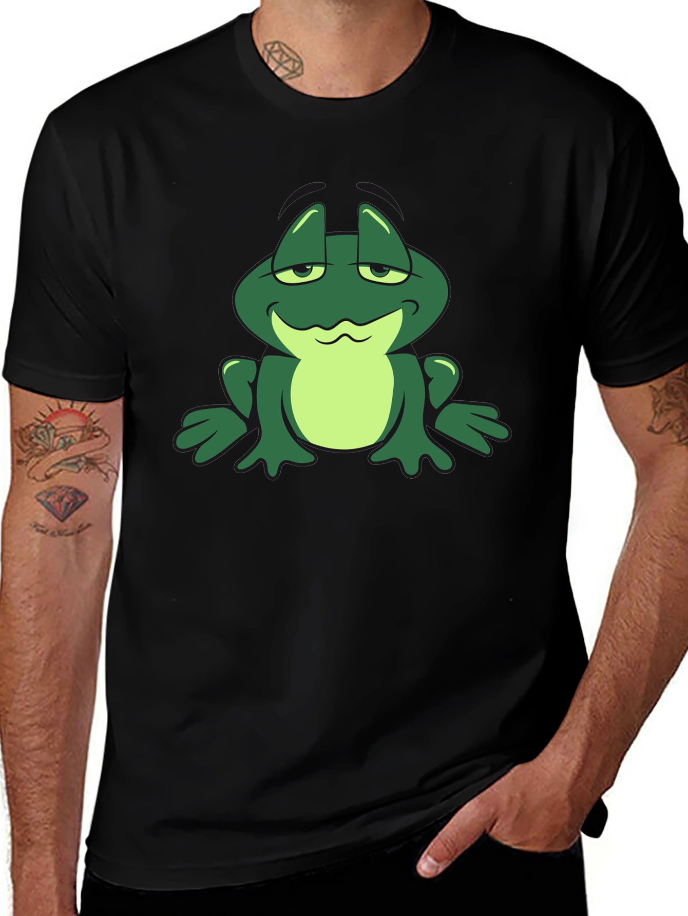 Cartoon Frog Graphic T-Shirt - Cool Casual Tee