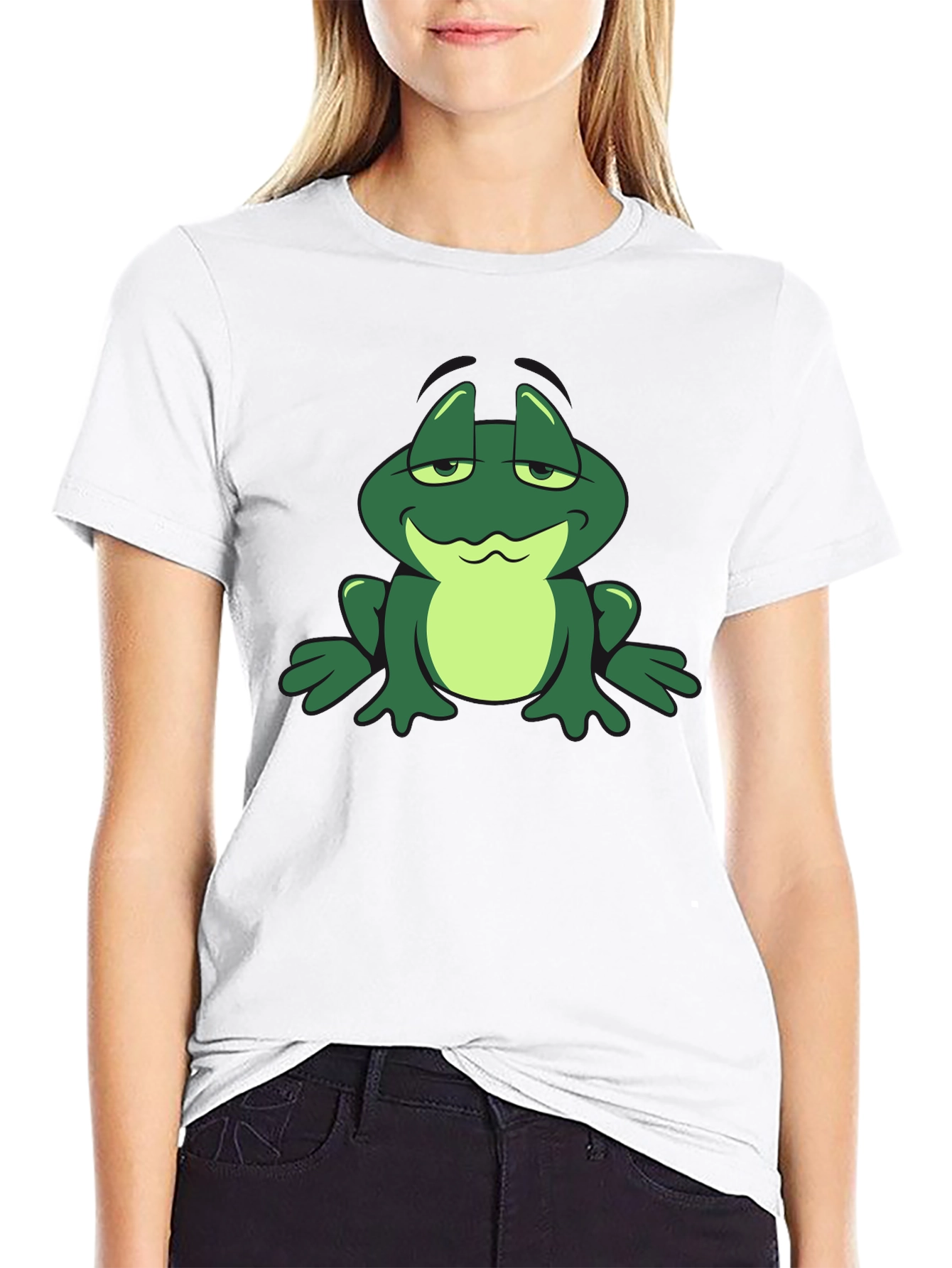 Cartoon Frog Graphic T-Shirt - Cool Casual Tee