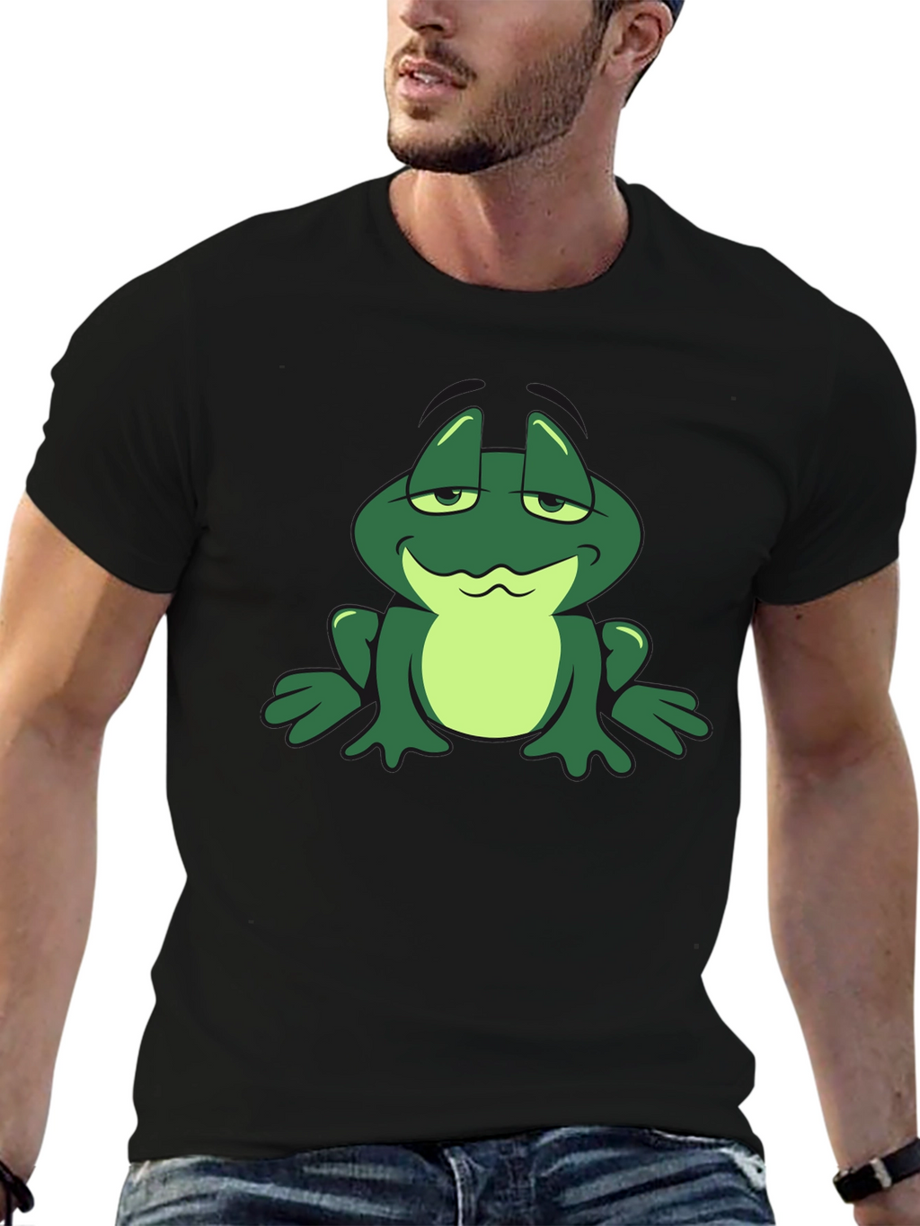 Cartoon Frog Graphic T-Shirt - Cool Casual Tee