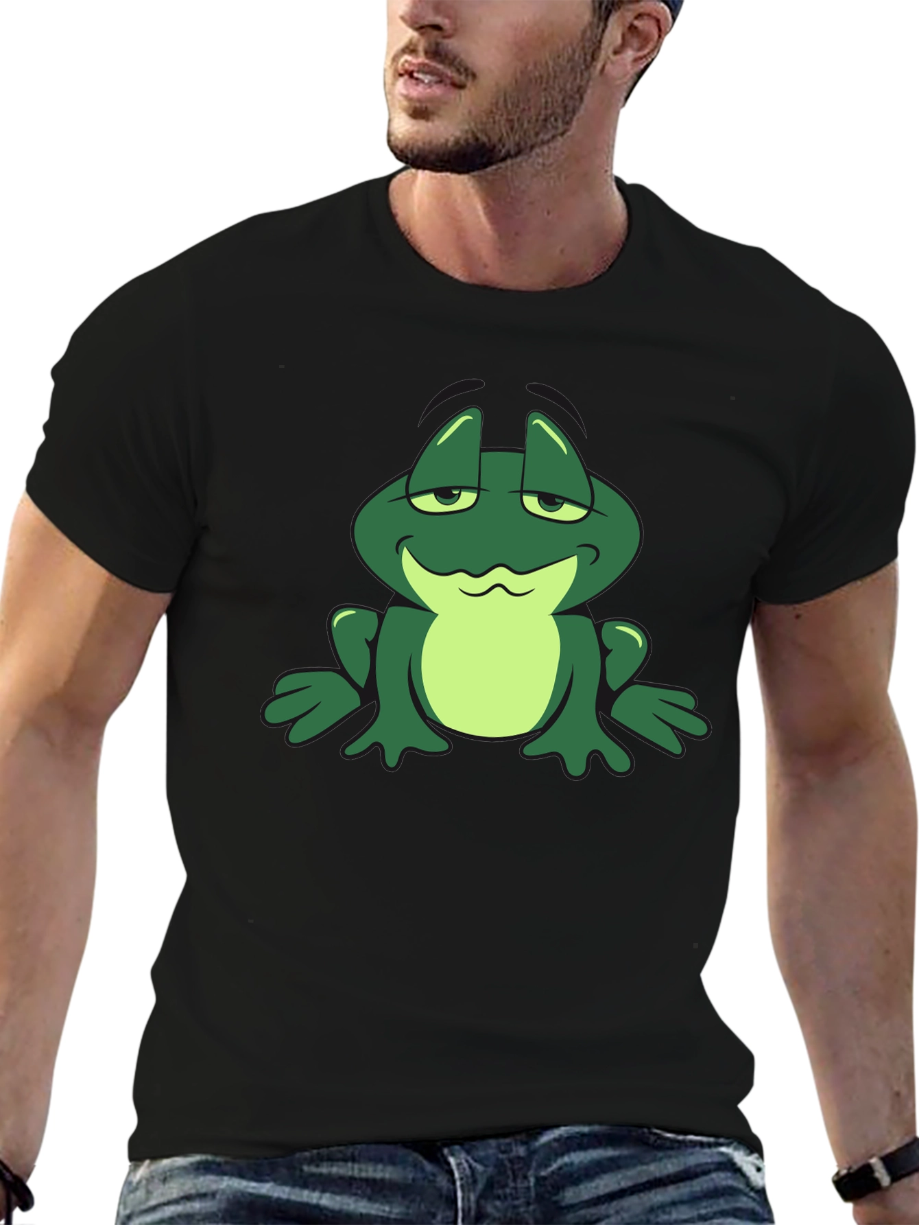 Cartoon Frog Graphic T-Shirt - Cool Casual Tee