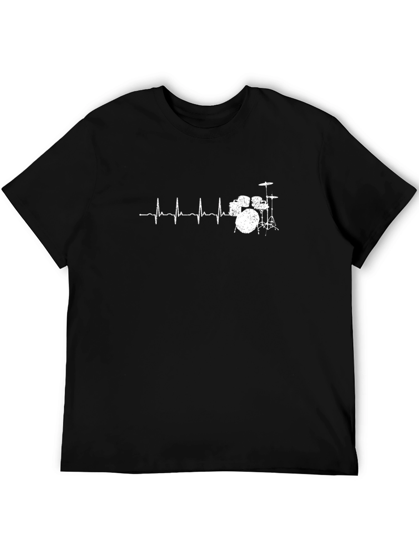 Drummer Heartbeat Graphic Tee - Black