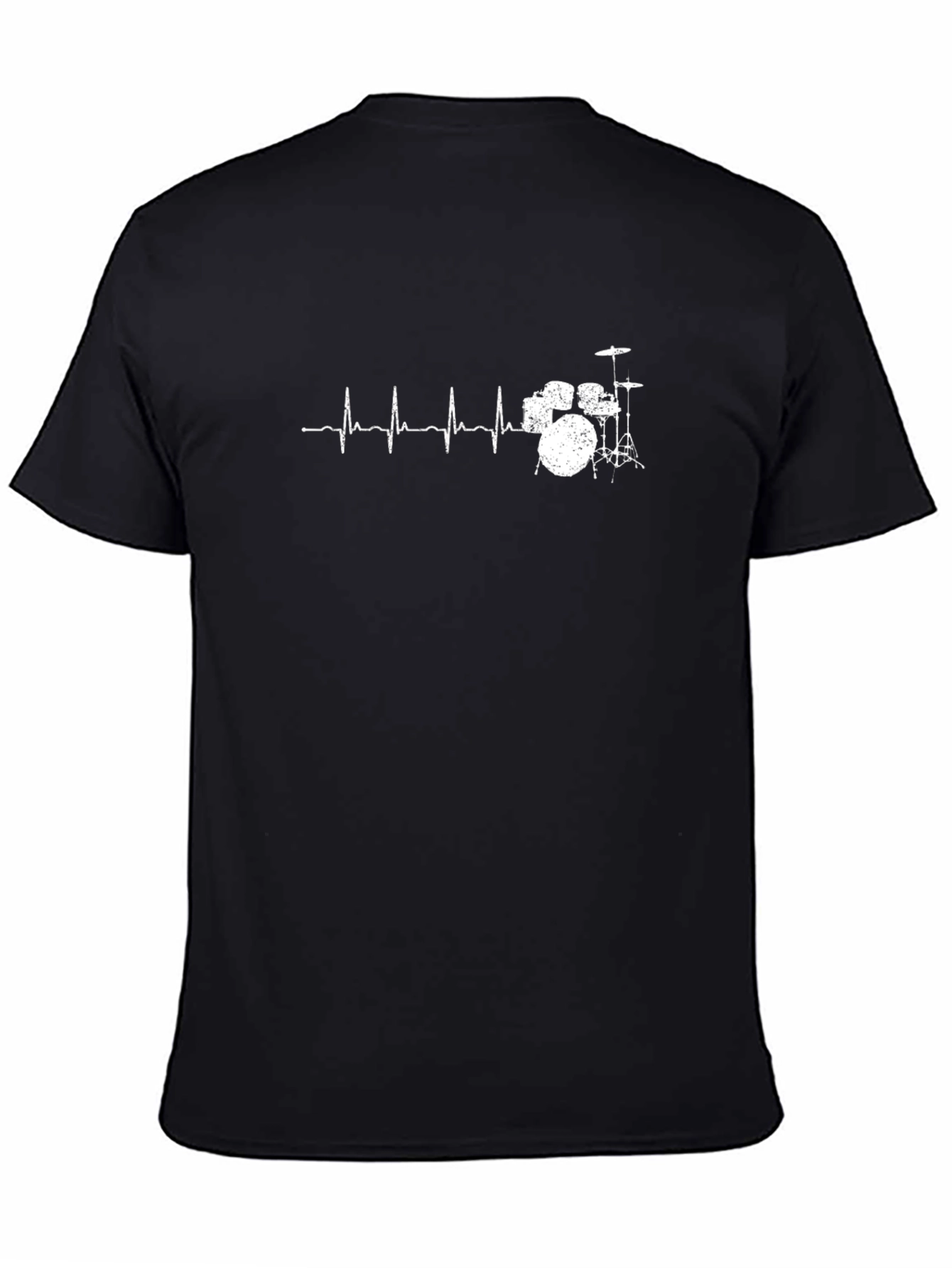Drummer Heartbeat Graphic Tee - Black