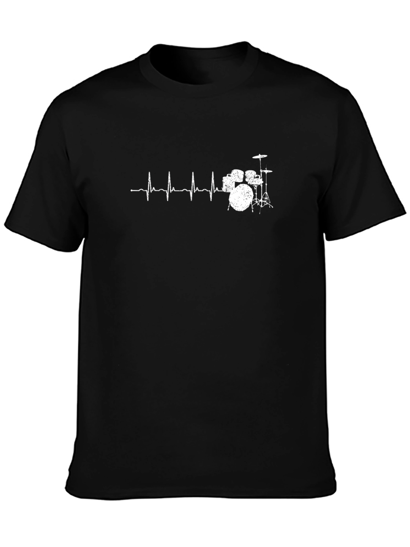 Drummer Heartbeat Graphic Tee - Black